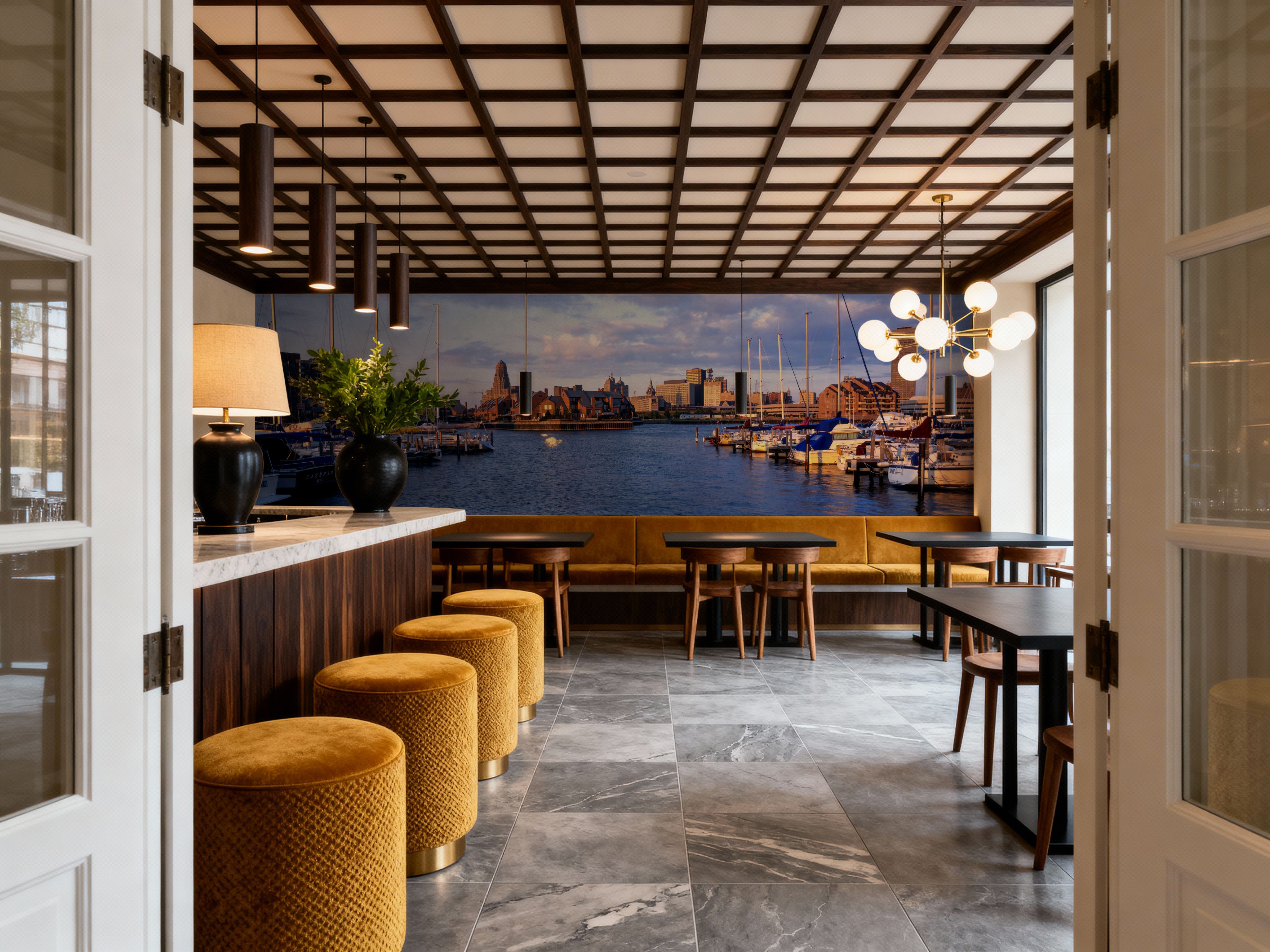 Boston Harbor Twilight Panorama, Wallpaper