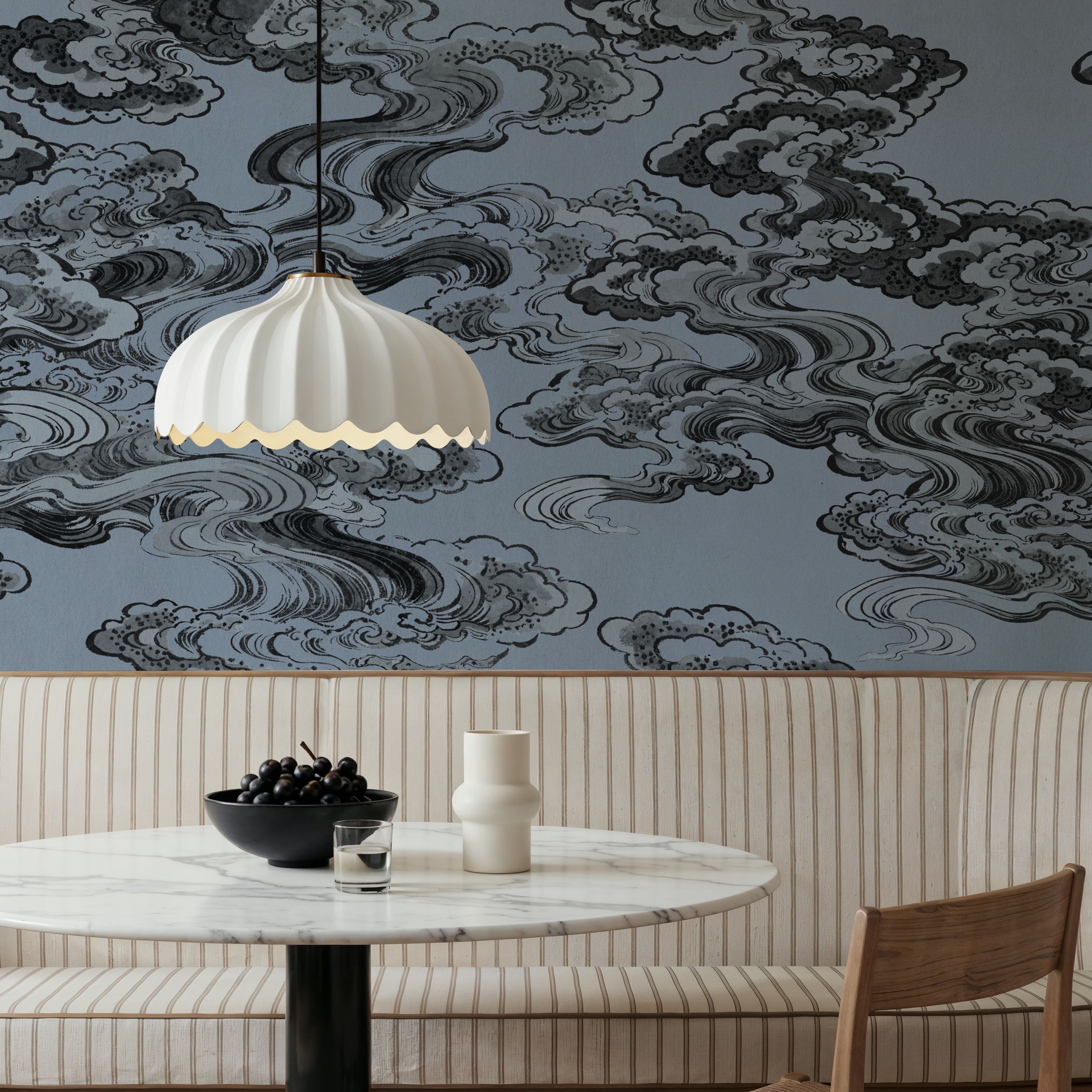 Ukiyo-e Clouds, Denim Blue