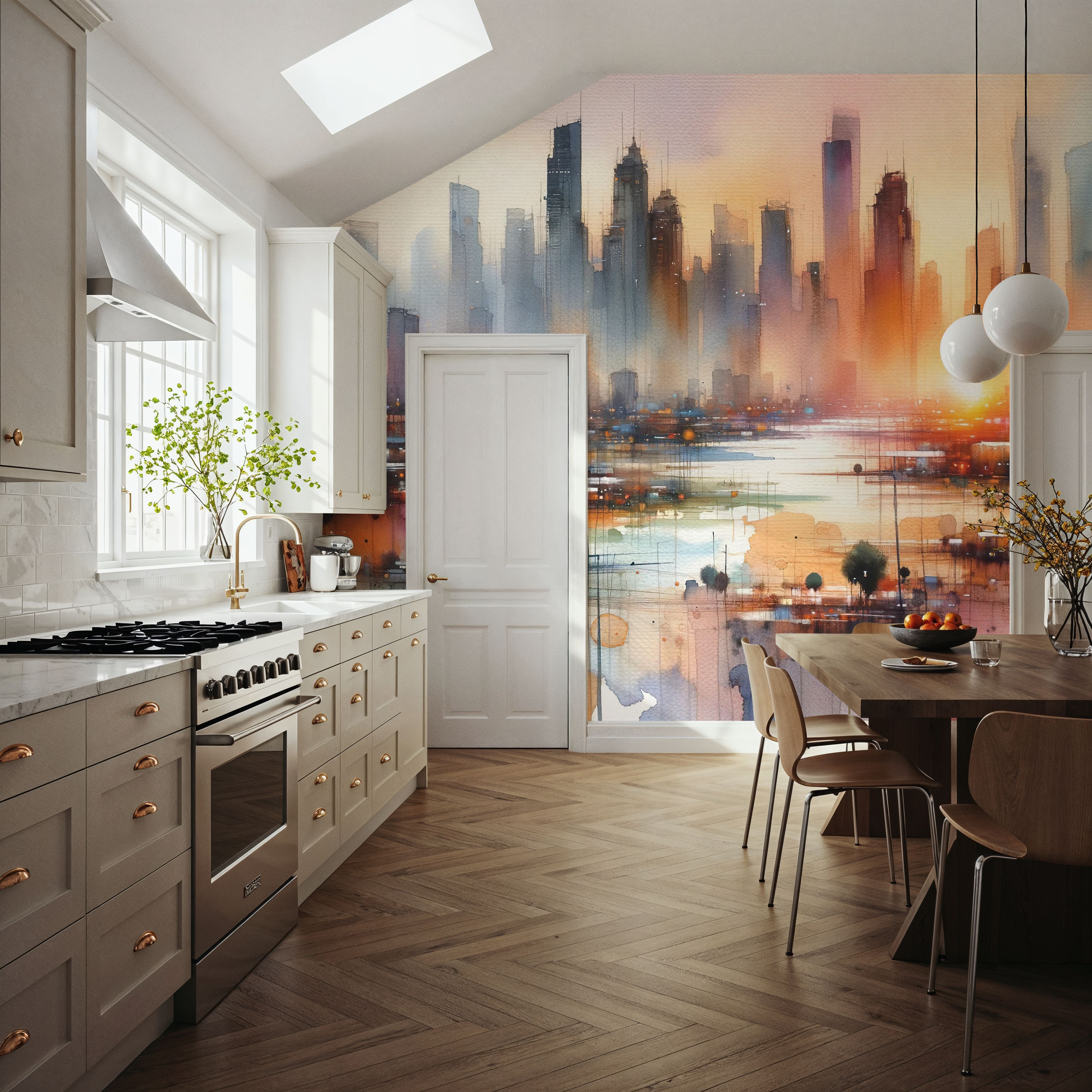 Vibrant Cityscape at Sunset