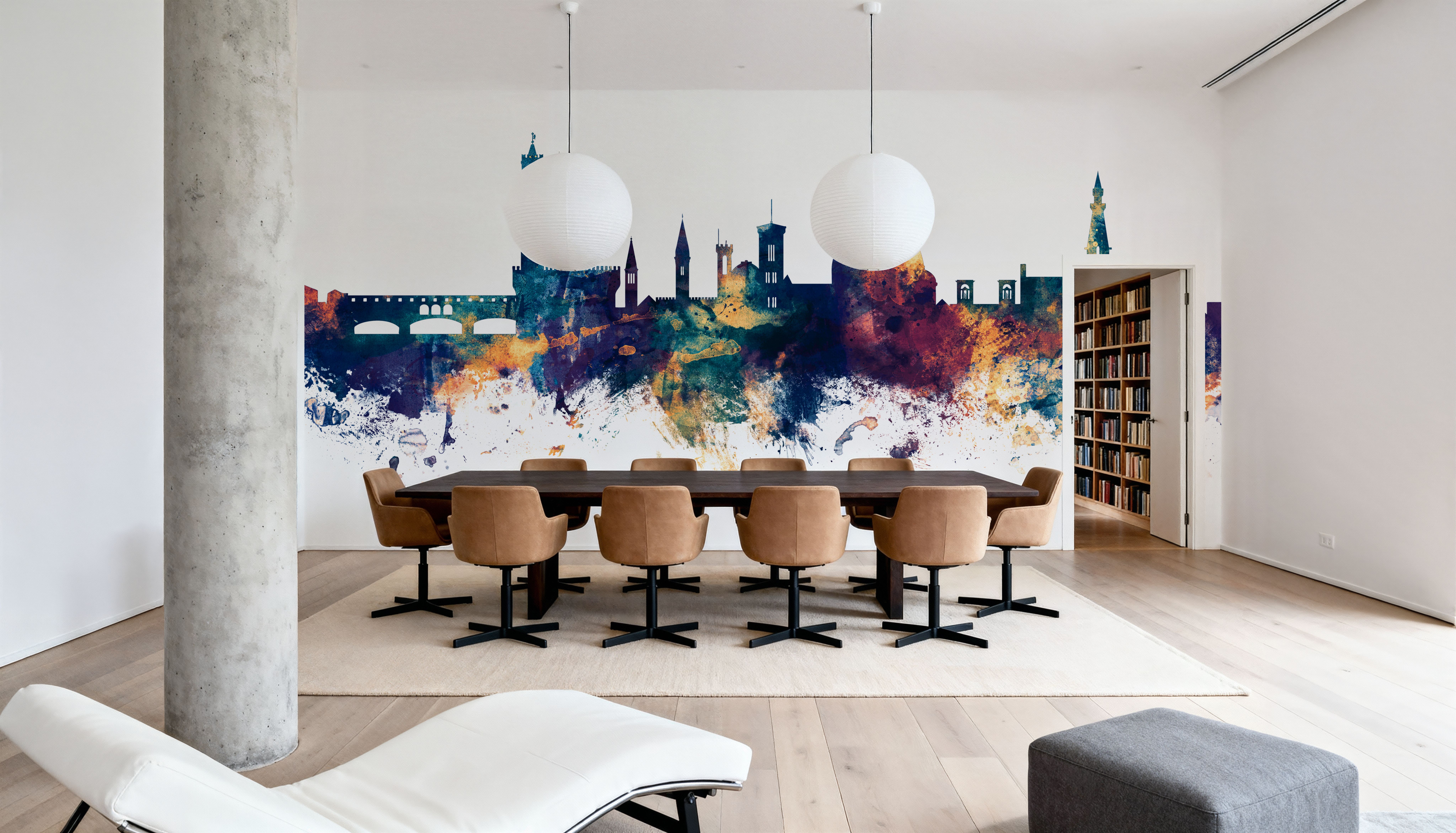 Florence Italy Skyline Blue & Bronze