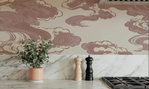 Ukiyo-e Clouds, Dusty Rose