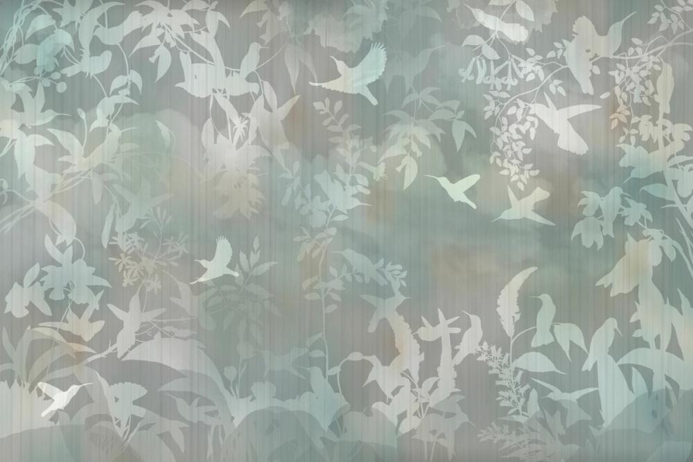 Birds in the Fog Green