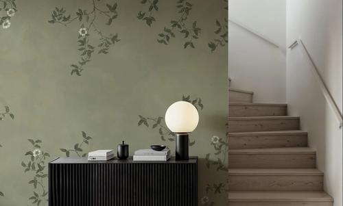 Rambling Rose, Ivory on Jade