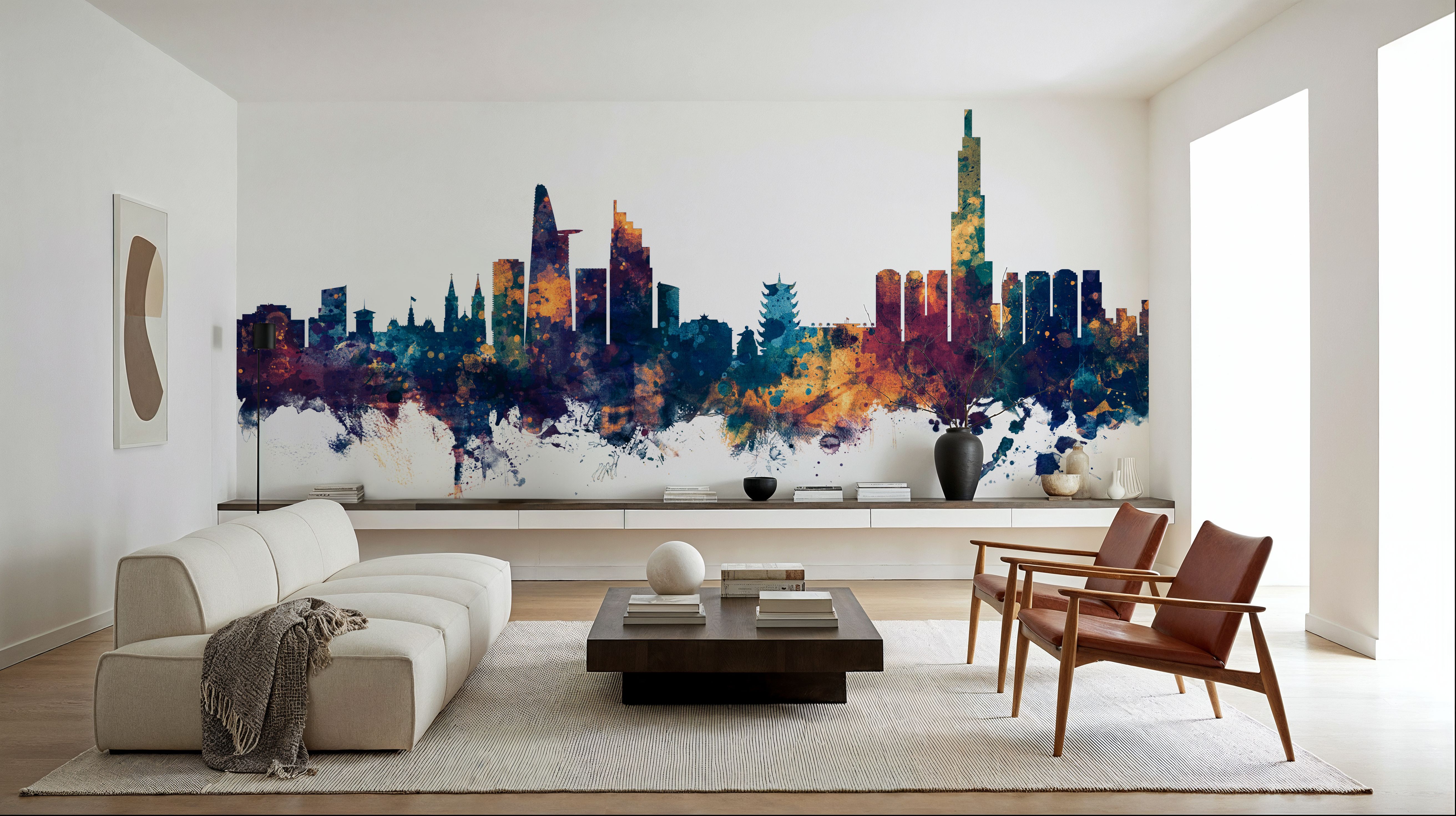 Ho Chi Minh City Vietnam Skyline Blue & Bronze, Wallpaper