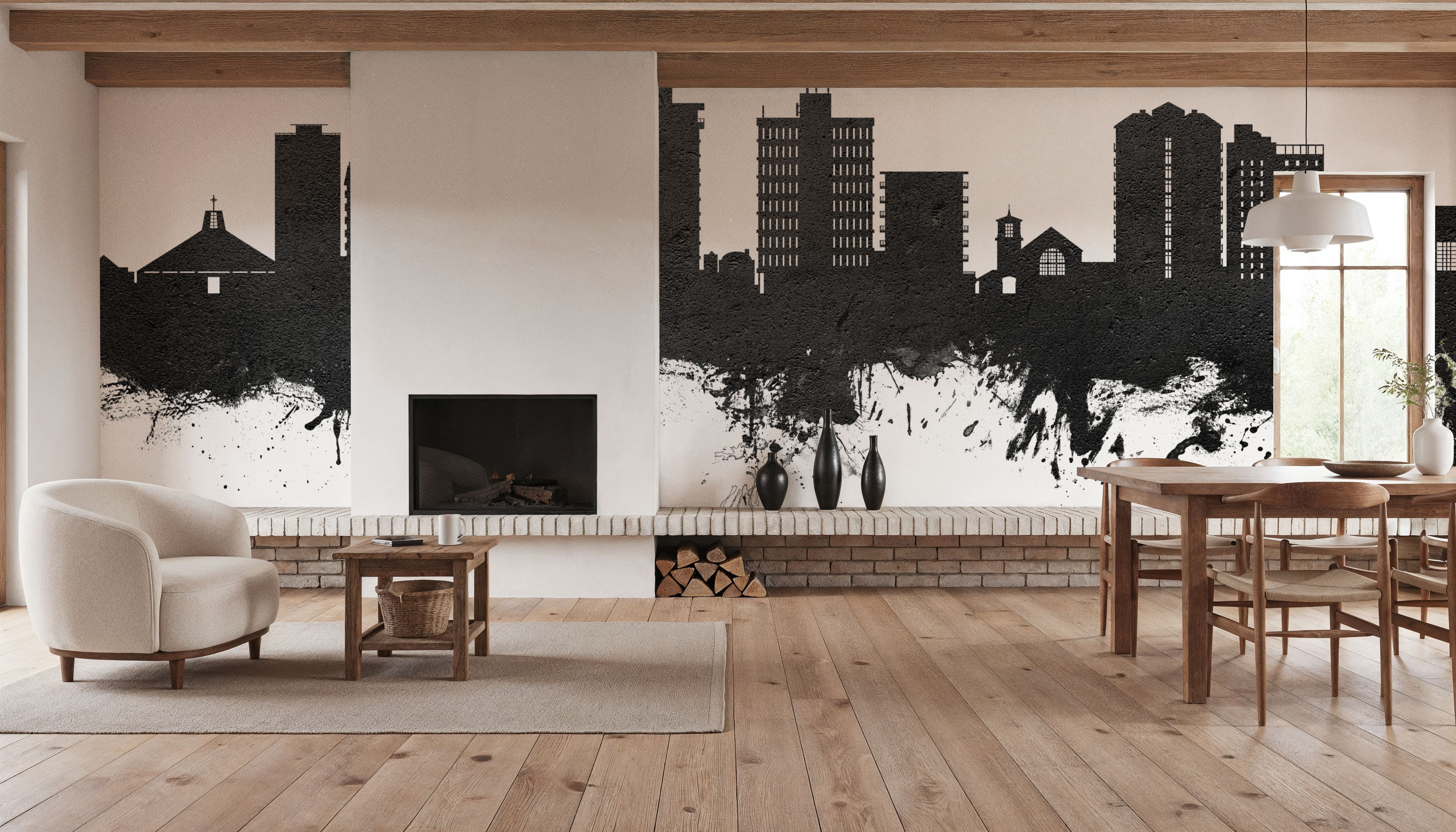 San Mateo California Skyline Black & White