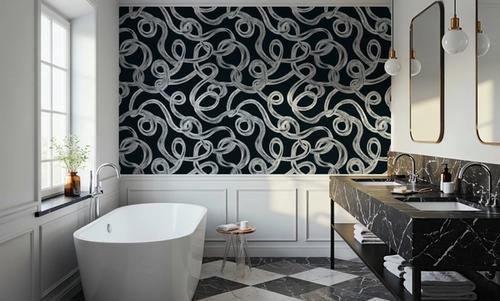 Swirl, White on Black