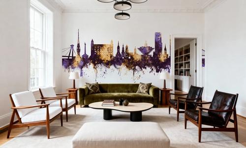 Bratislava Slovakia Skyline Purple & Gold