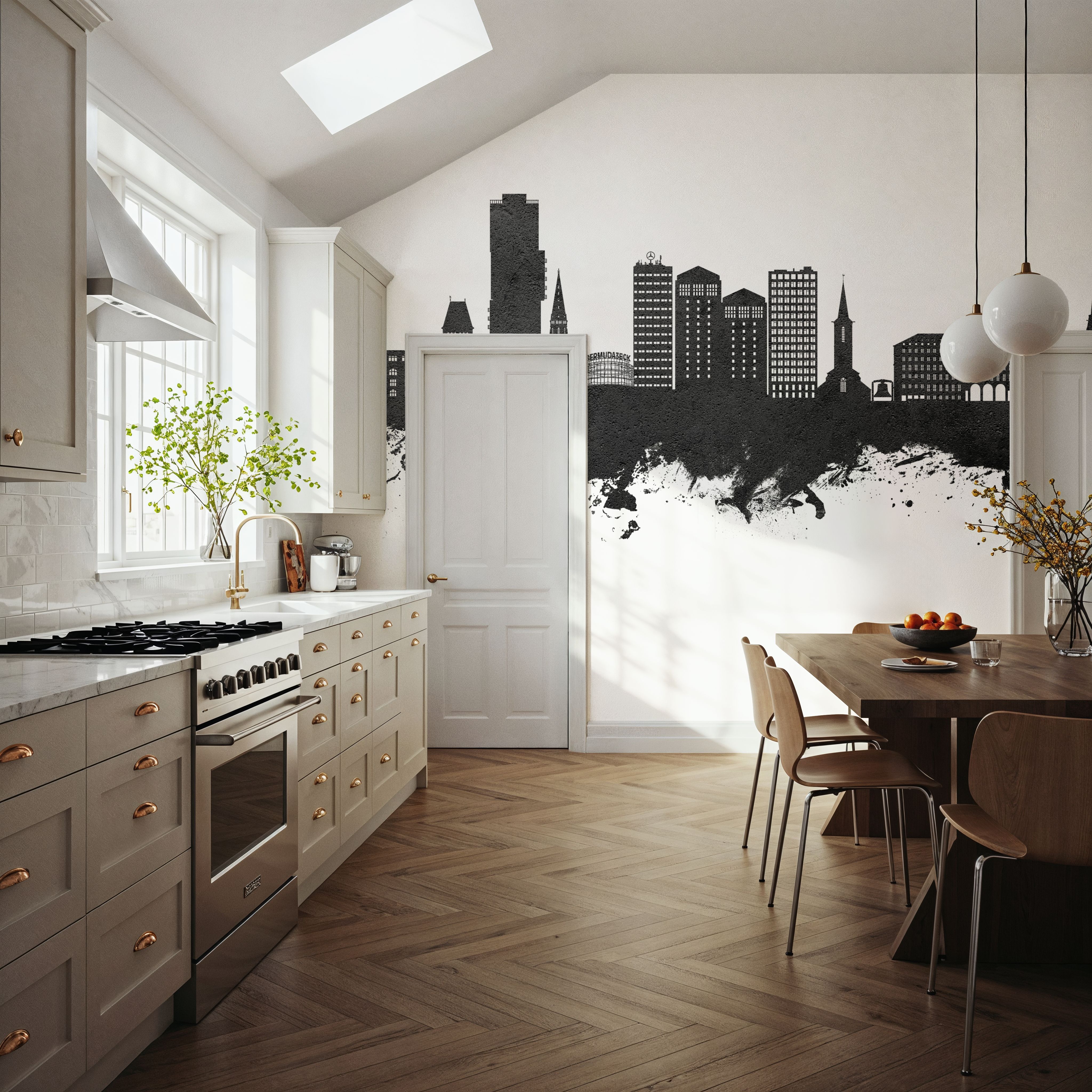 Bochum Germany Skyline Black & White