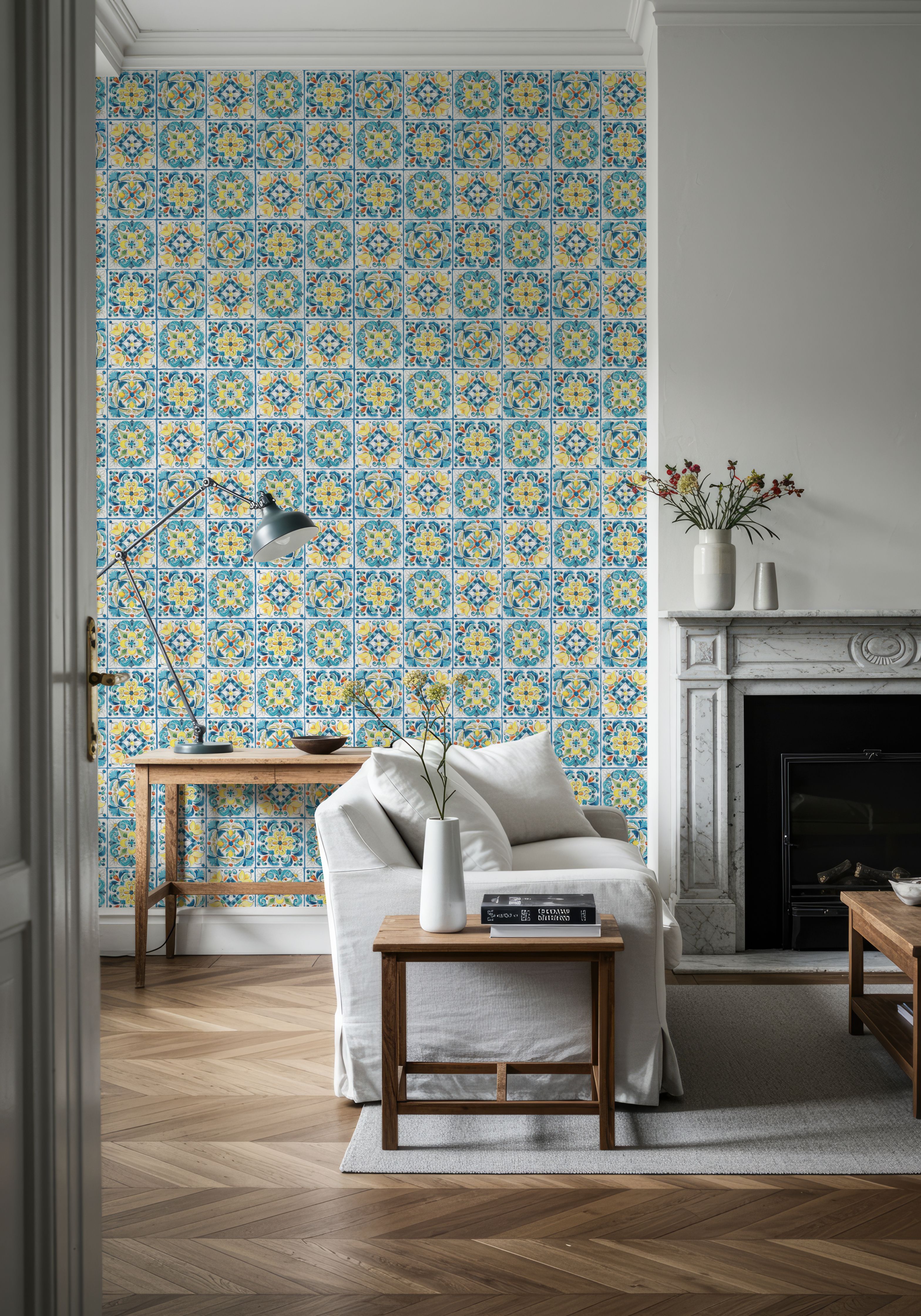 Maritime Tiles White and Blue