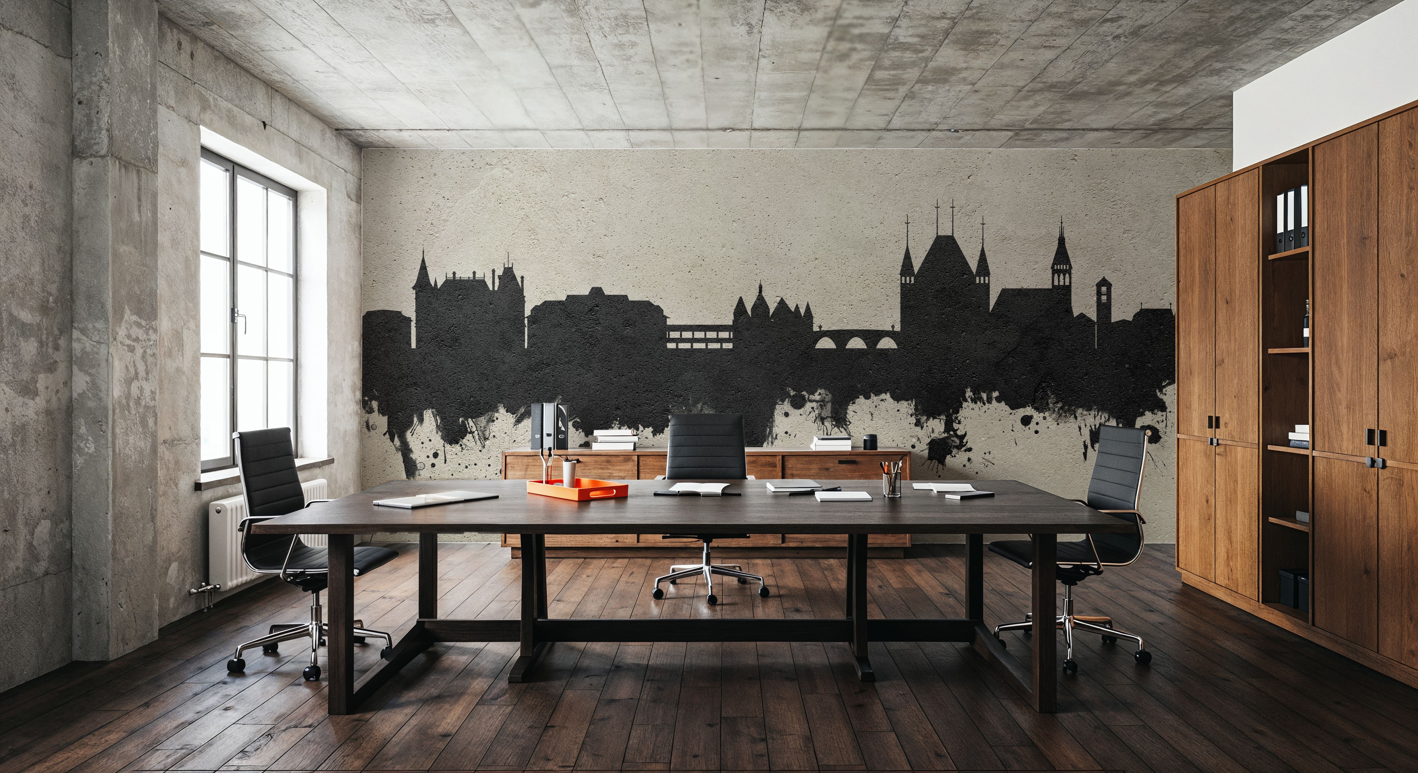 Thun Switzerland Skyline Concrete, Behang