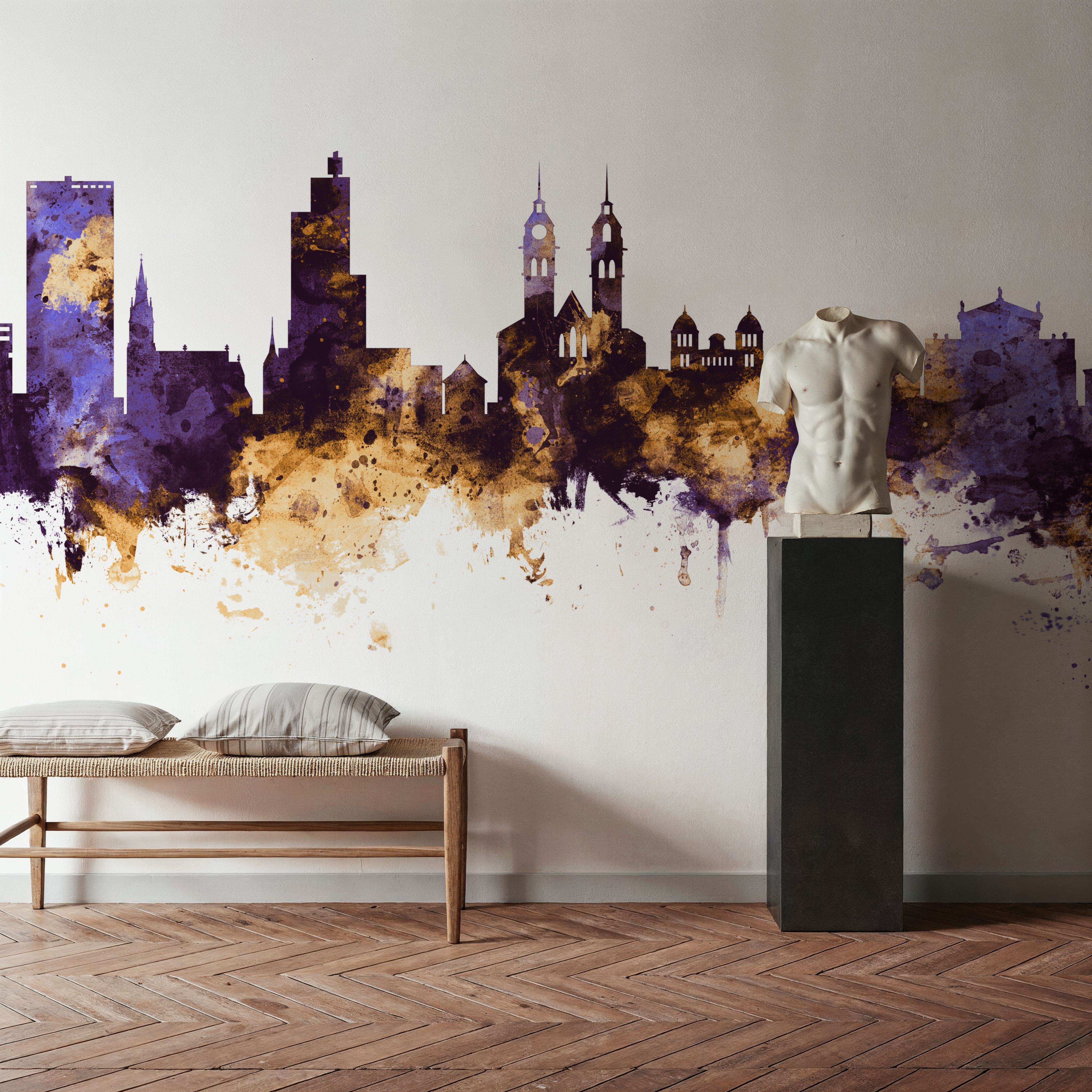 Wintherthur Switzerland Skyline Purple & Gold