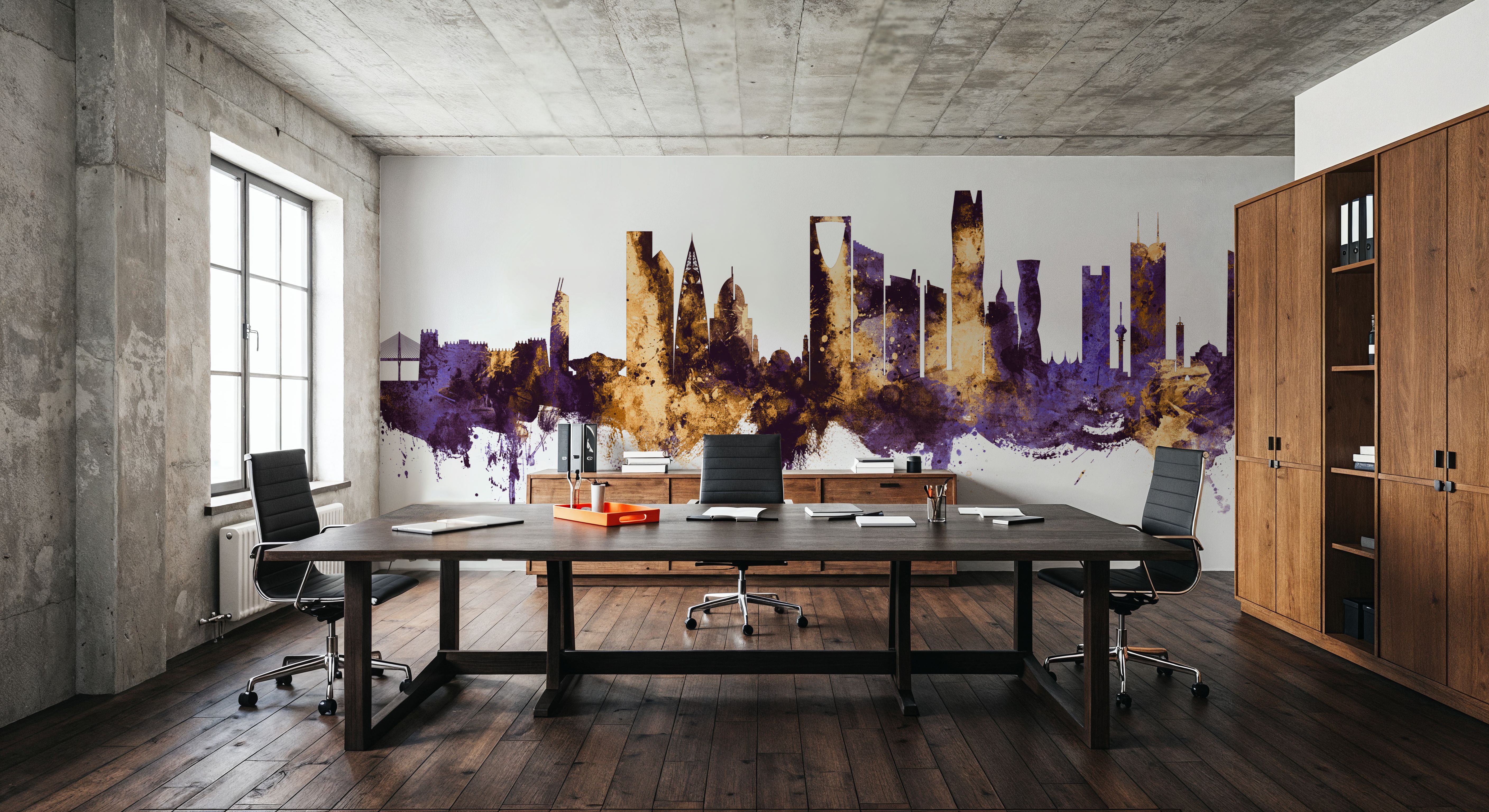 Riyadh Saudi Arabia Skyline Purple & Gold