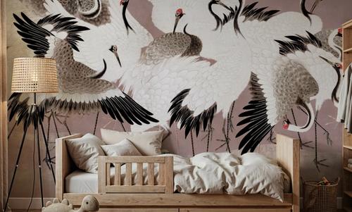 Japanese Flock of Cranes, Rosebud
