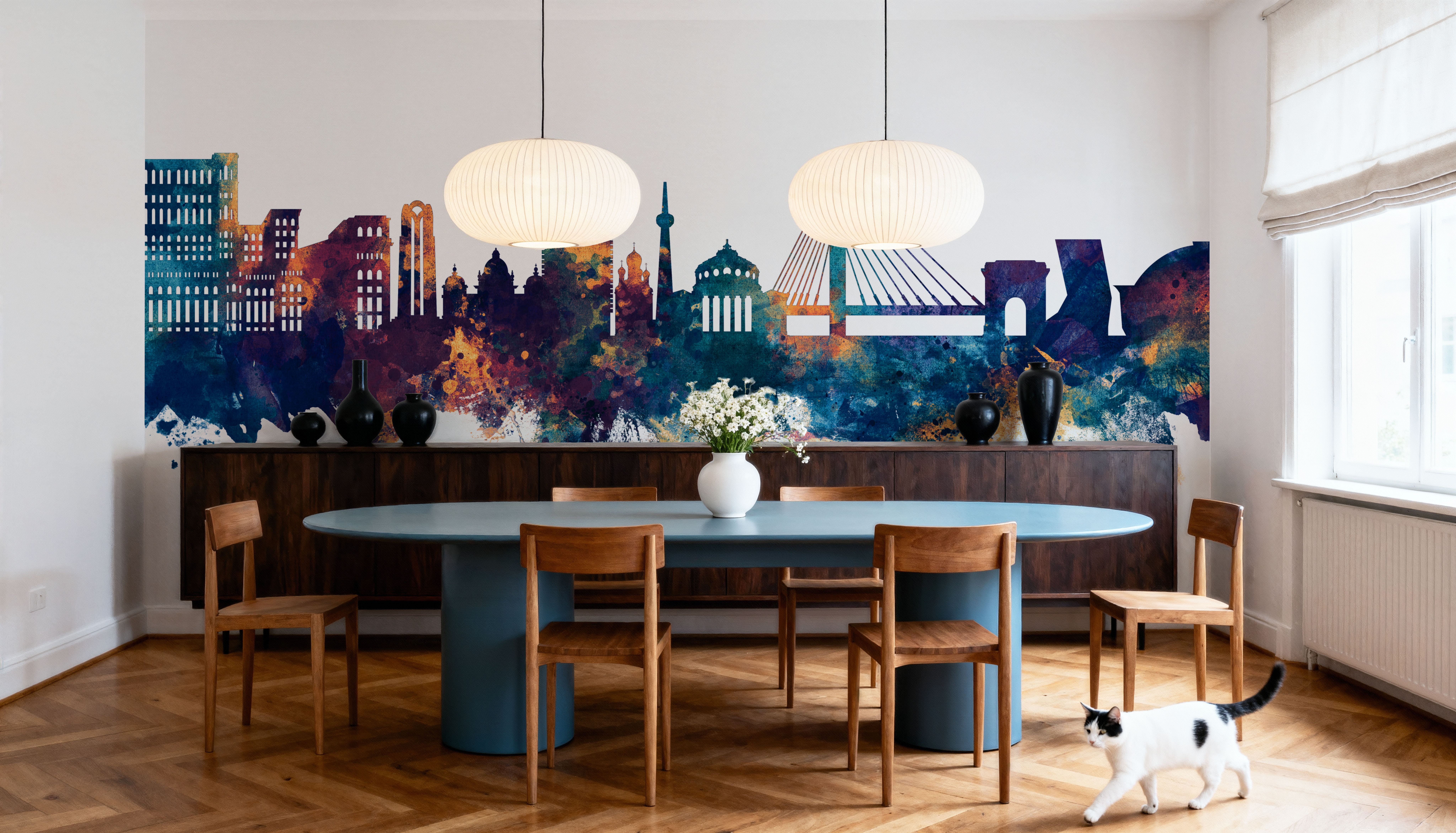 Bucharest Romania Skyline Blue & Bronze