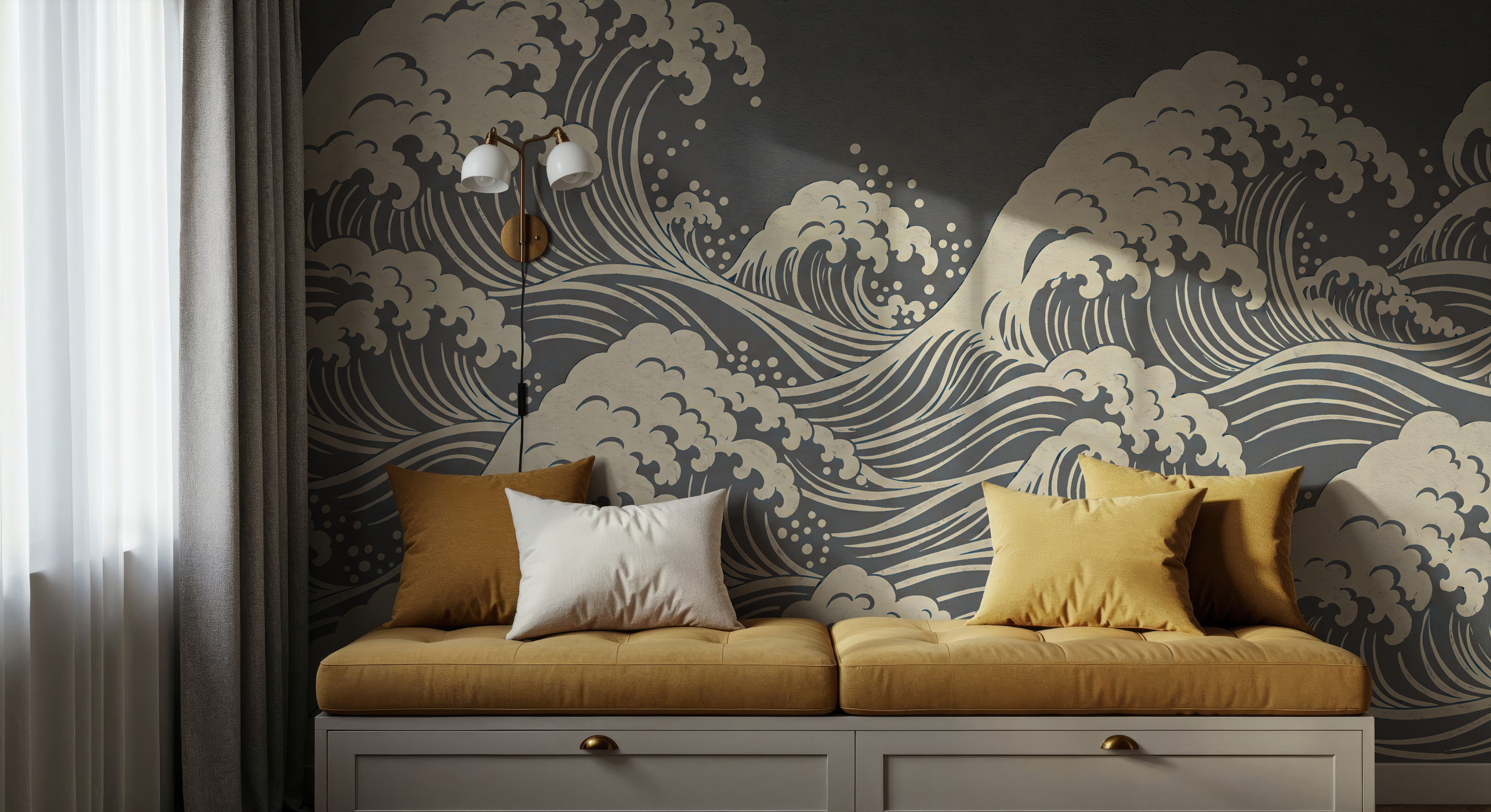 Edo Waves, Slate, Papel de parede