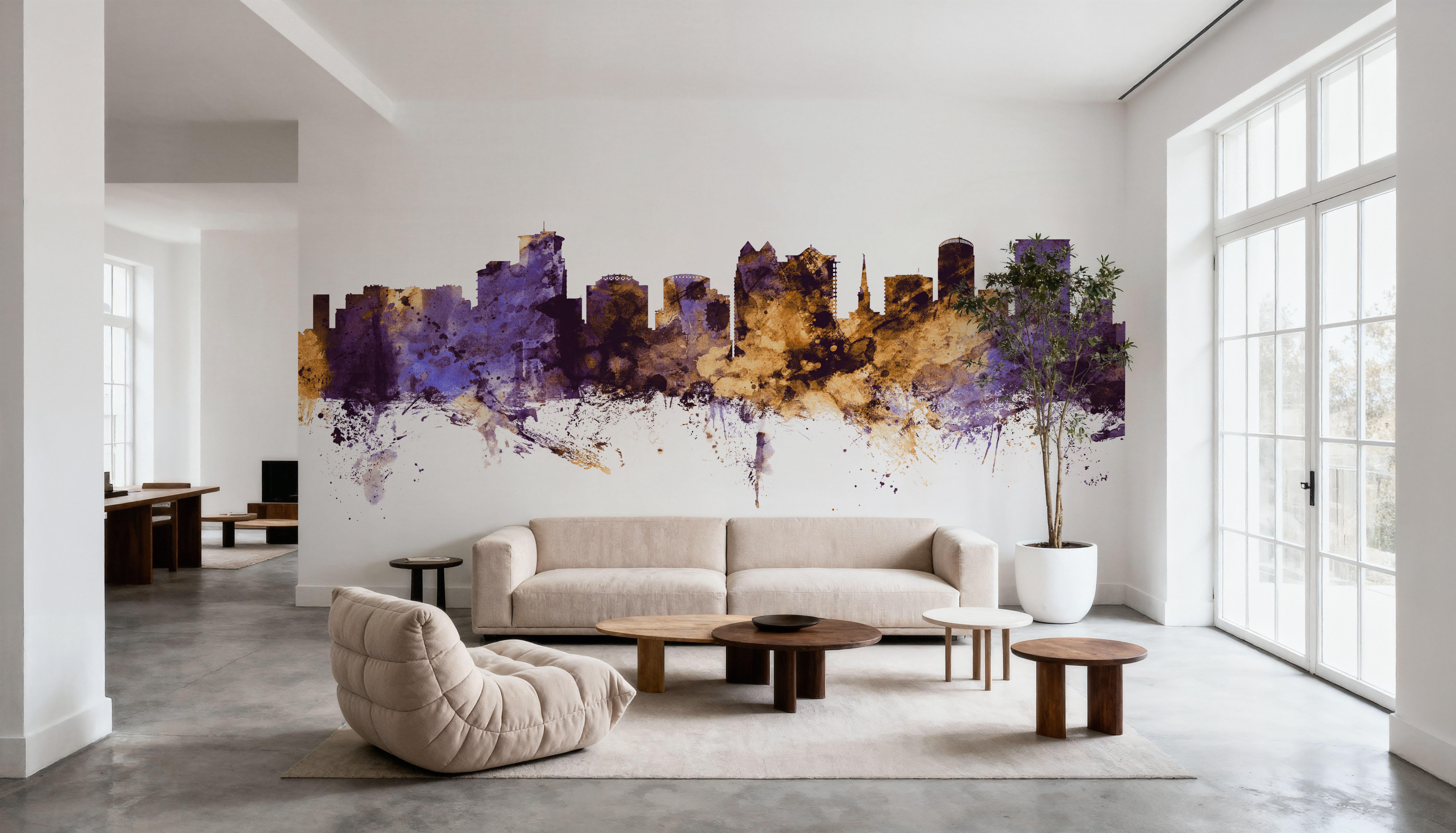 Orlando Florida Skyline Purple & Gold