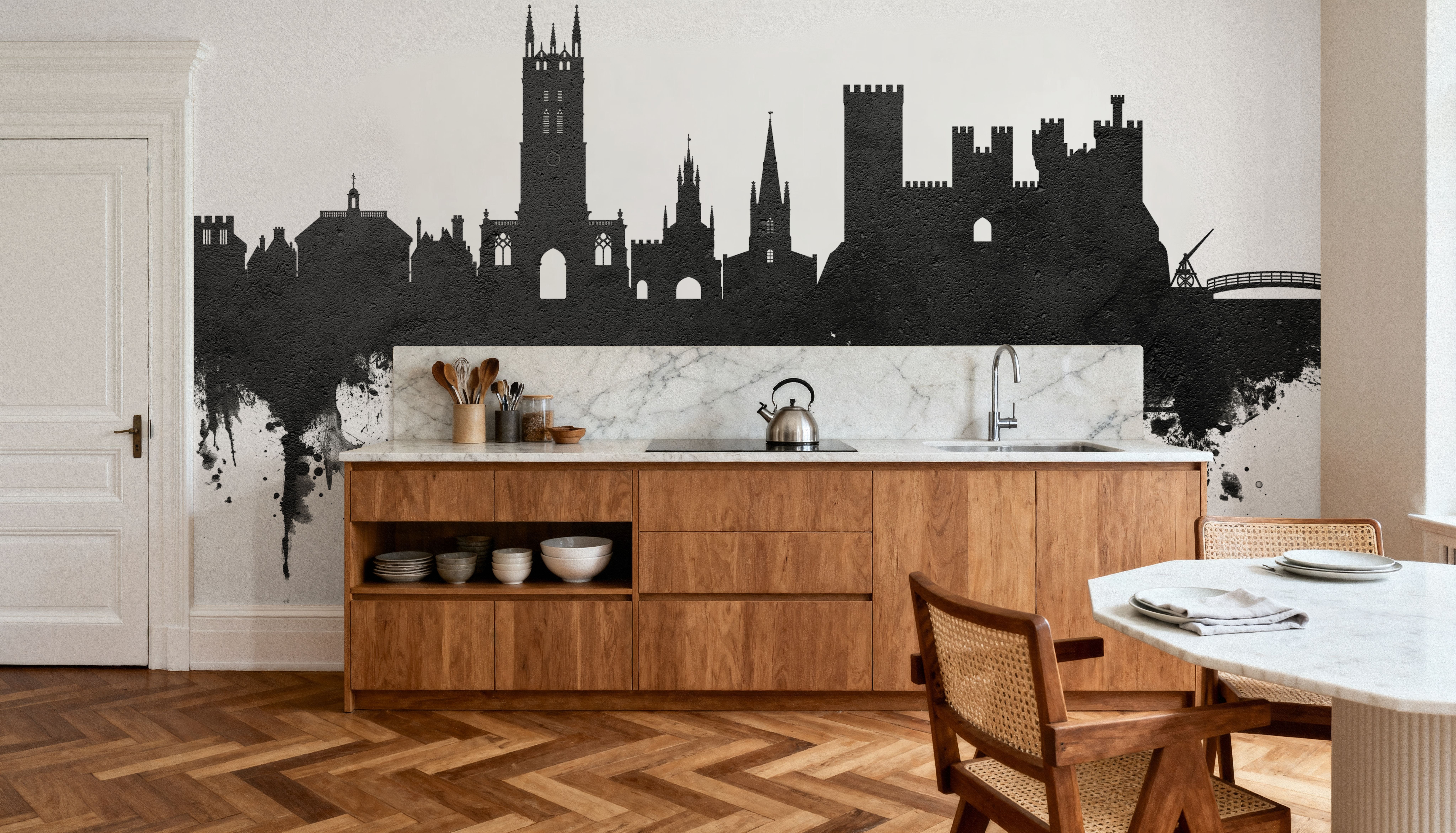 Warwick England Skyline Black & White