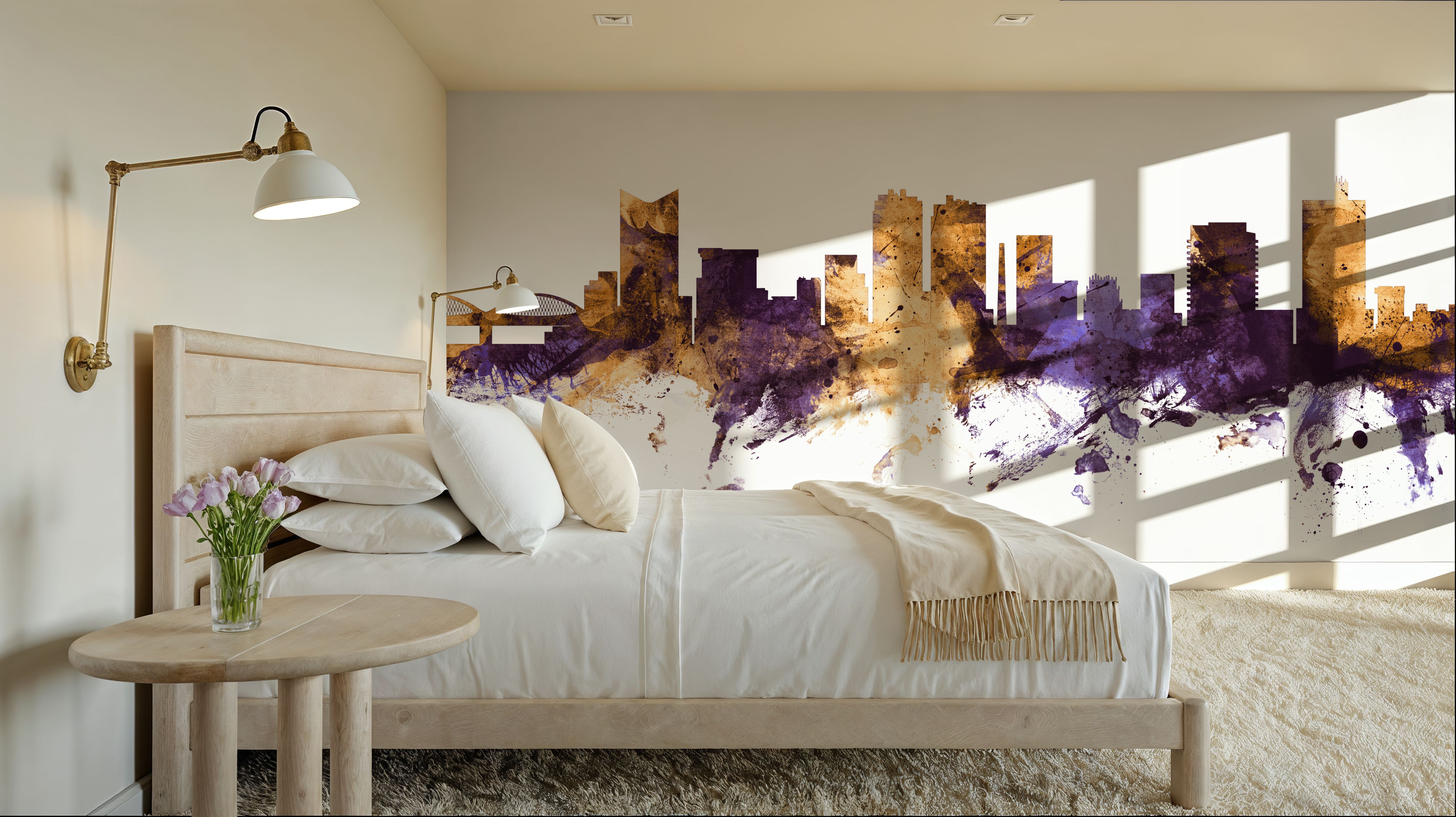 Fort Worth texas Skyline Purple & Gold