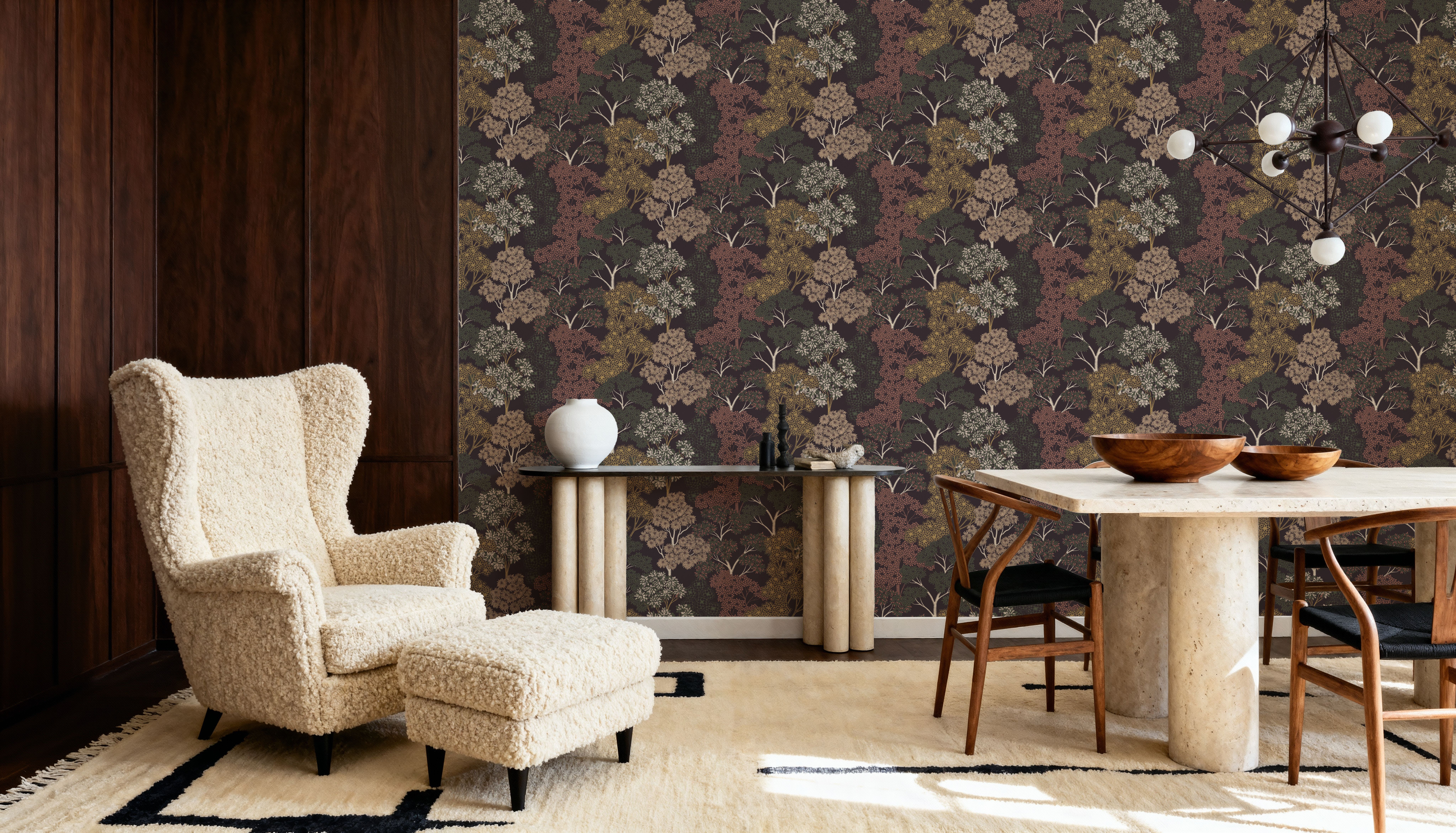 Overleaf Woodland Pattern, Cocoa