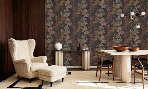 Overleaf Woodland Pattern, Cocoa