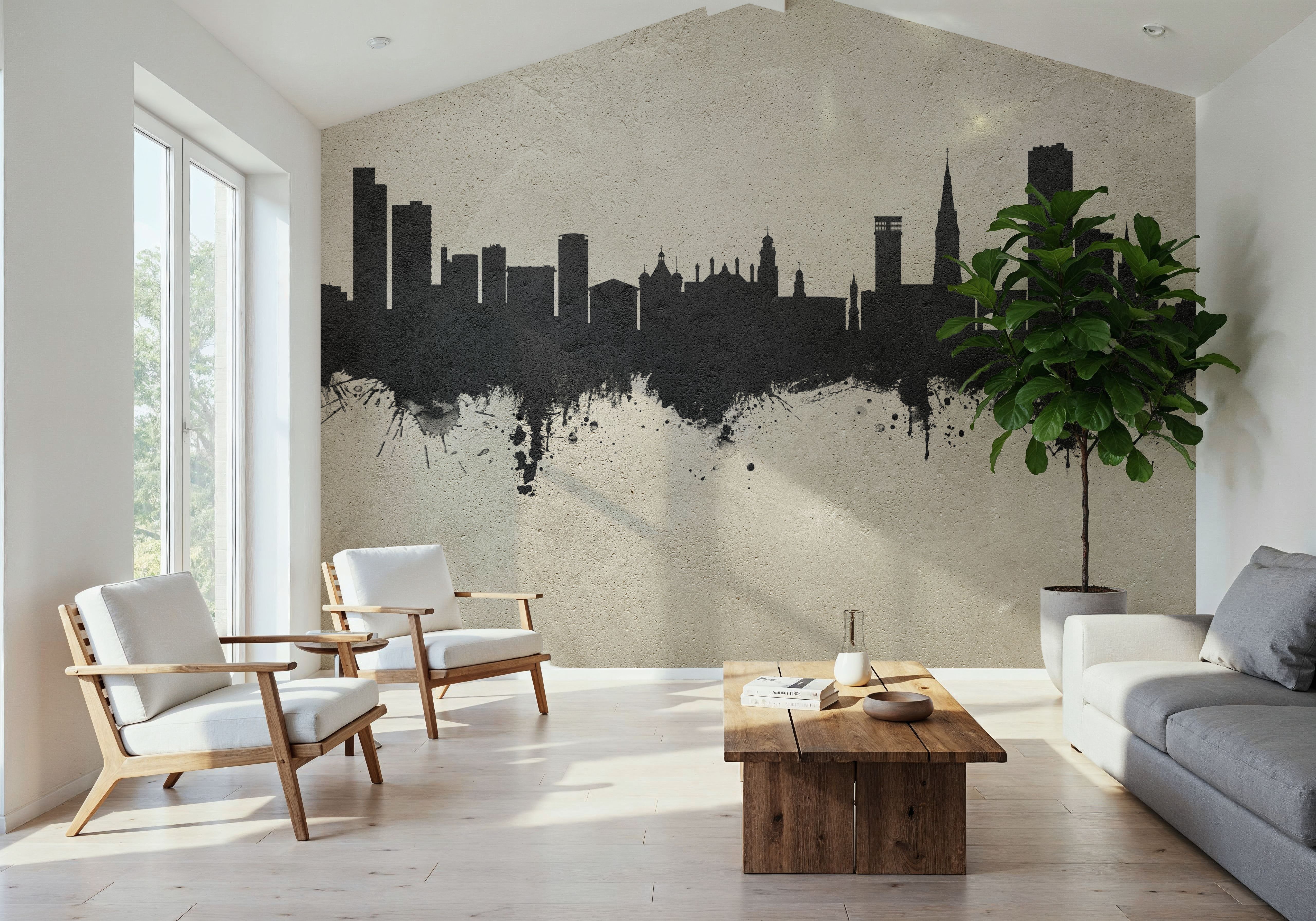 Leicester England Skyline Concrete, Tapet