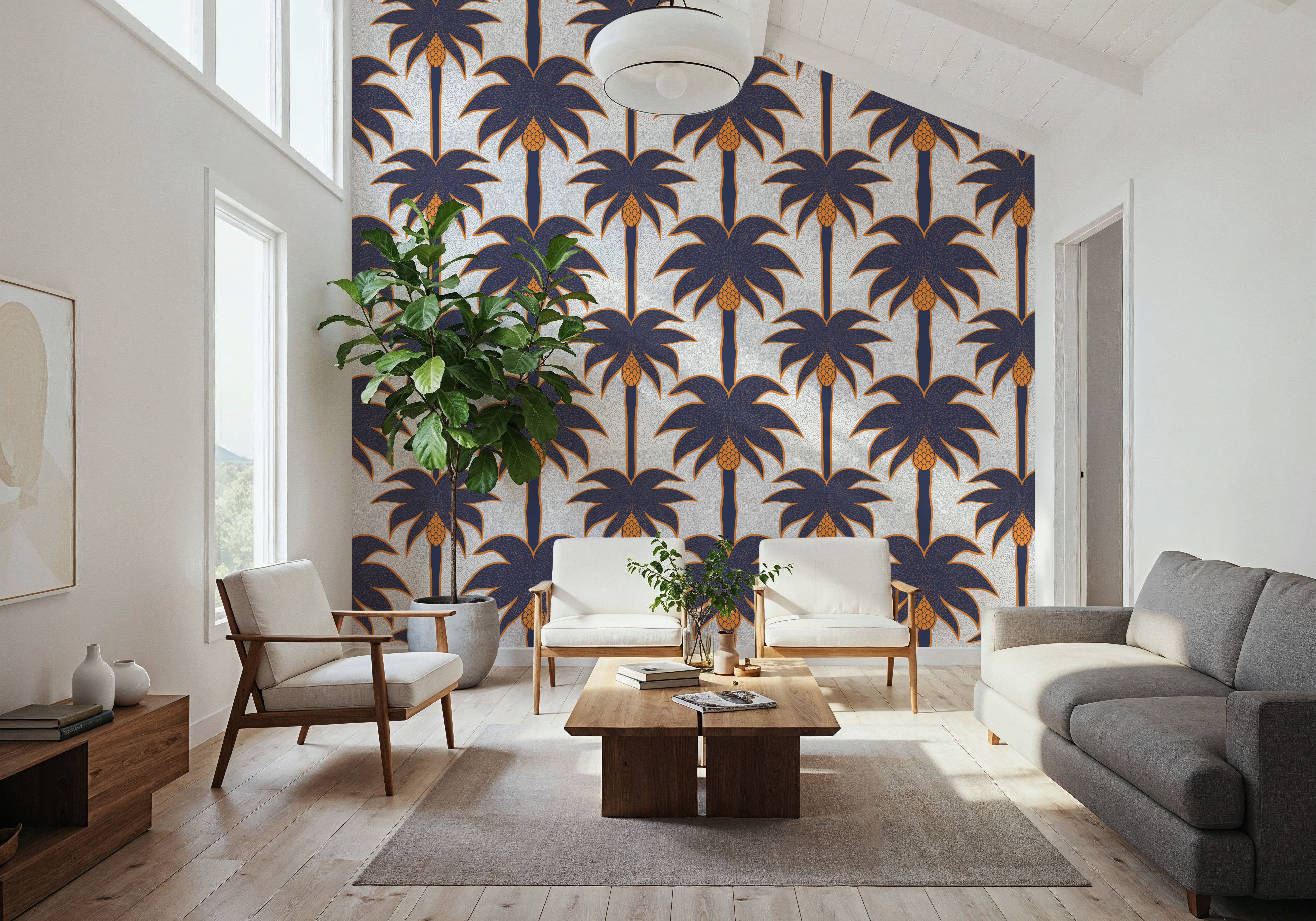 Graphic Palms, Grape