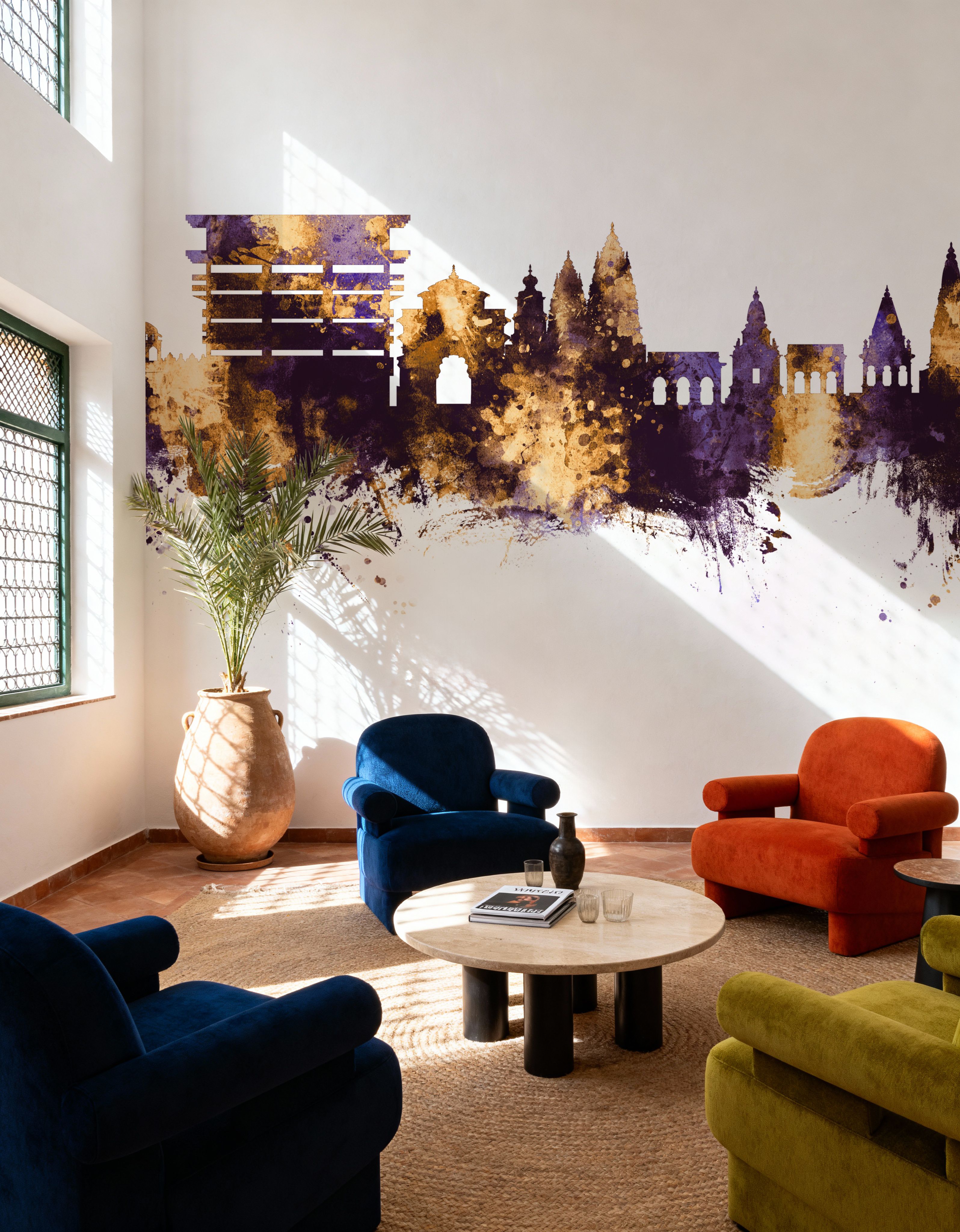 Pandharpur India Skyline Purple & Gold