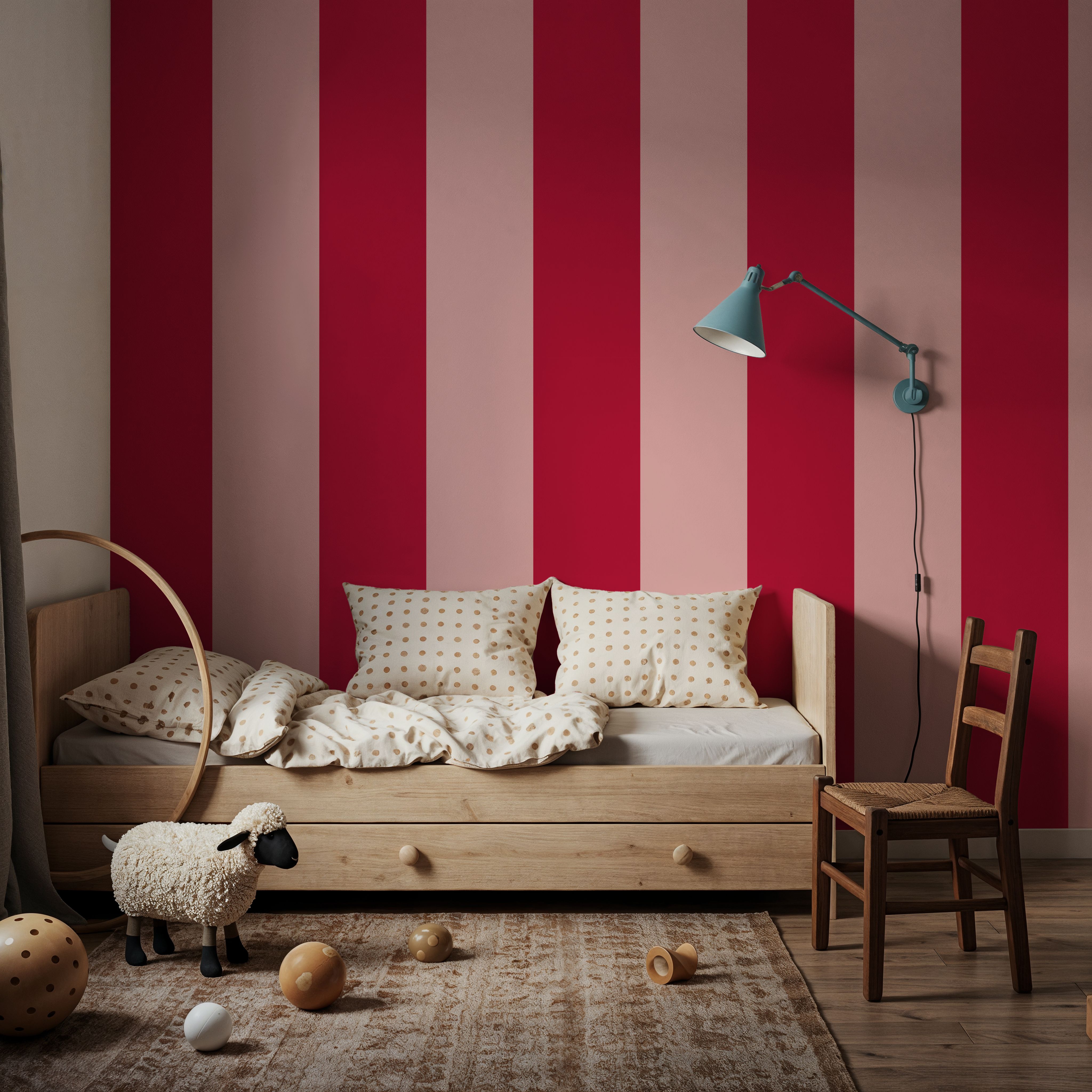 Circus Stripes, Red & Pink