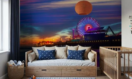 Santa Monica Pier Sunset Purple