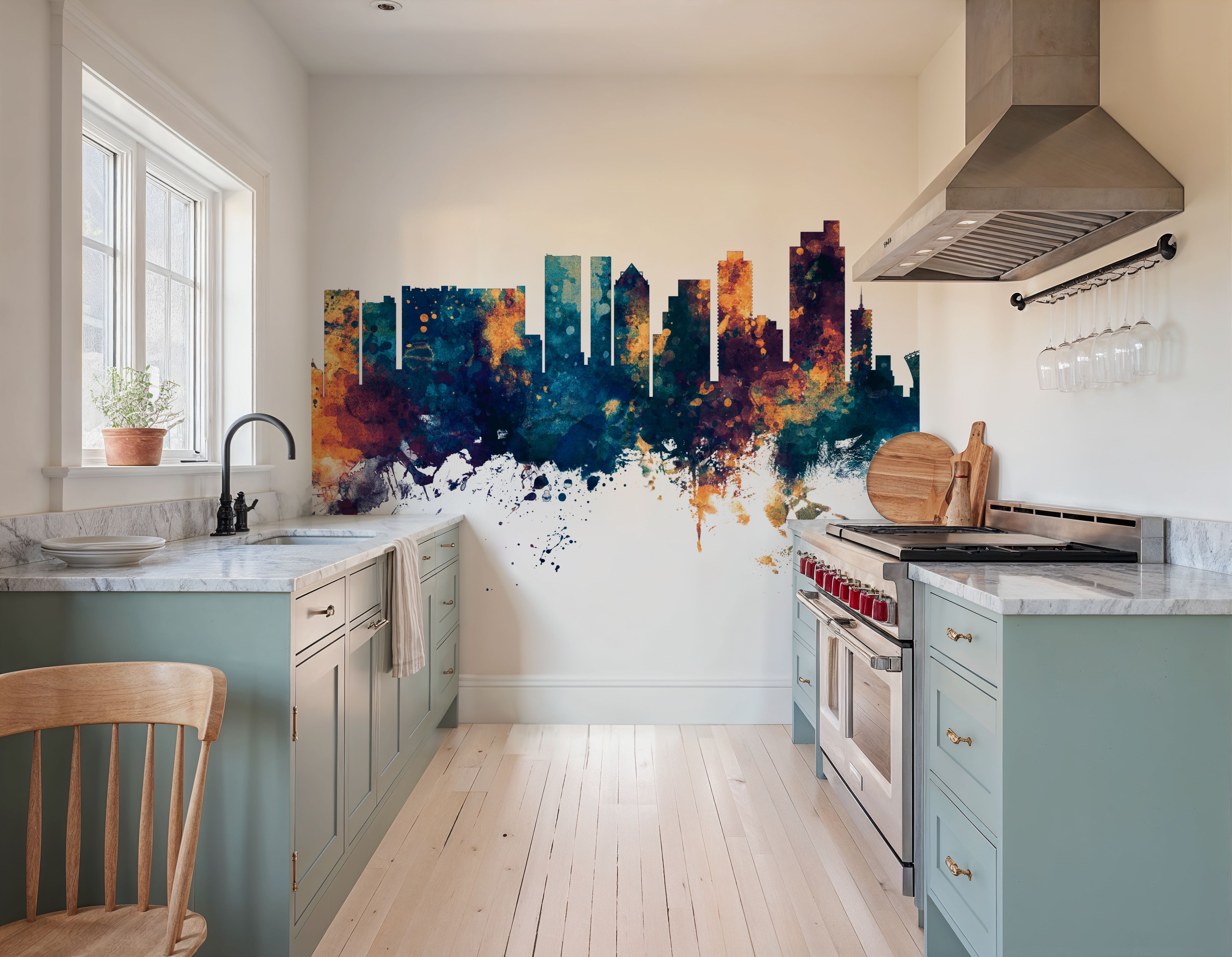 Cape Town Skyline Blue & Bronze