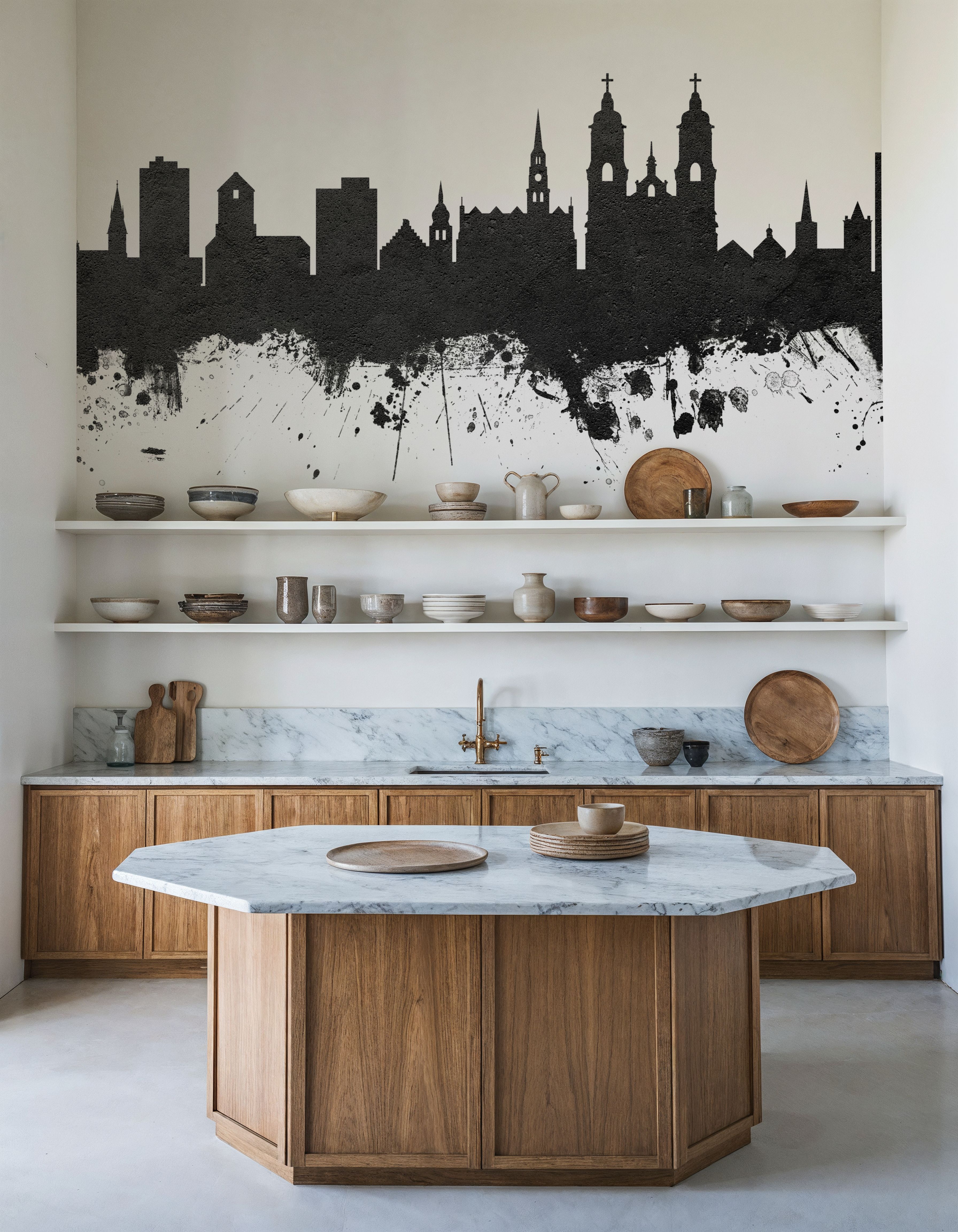 St Gallen Switzerland Skyline Black & White