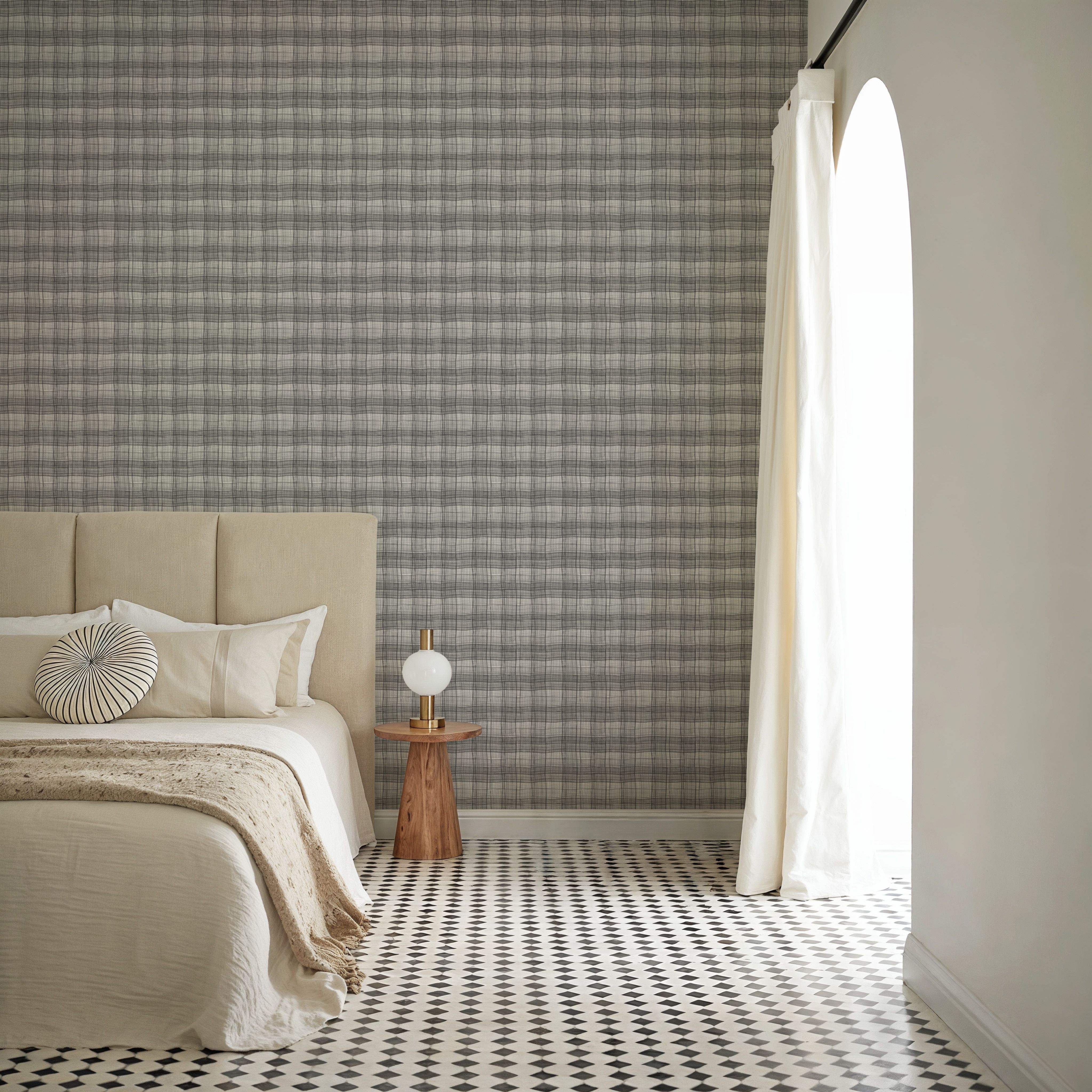 Stripy Gingham, Slate