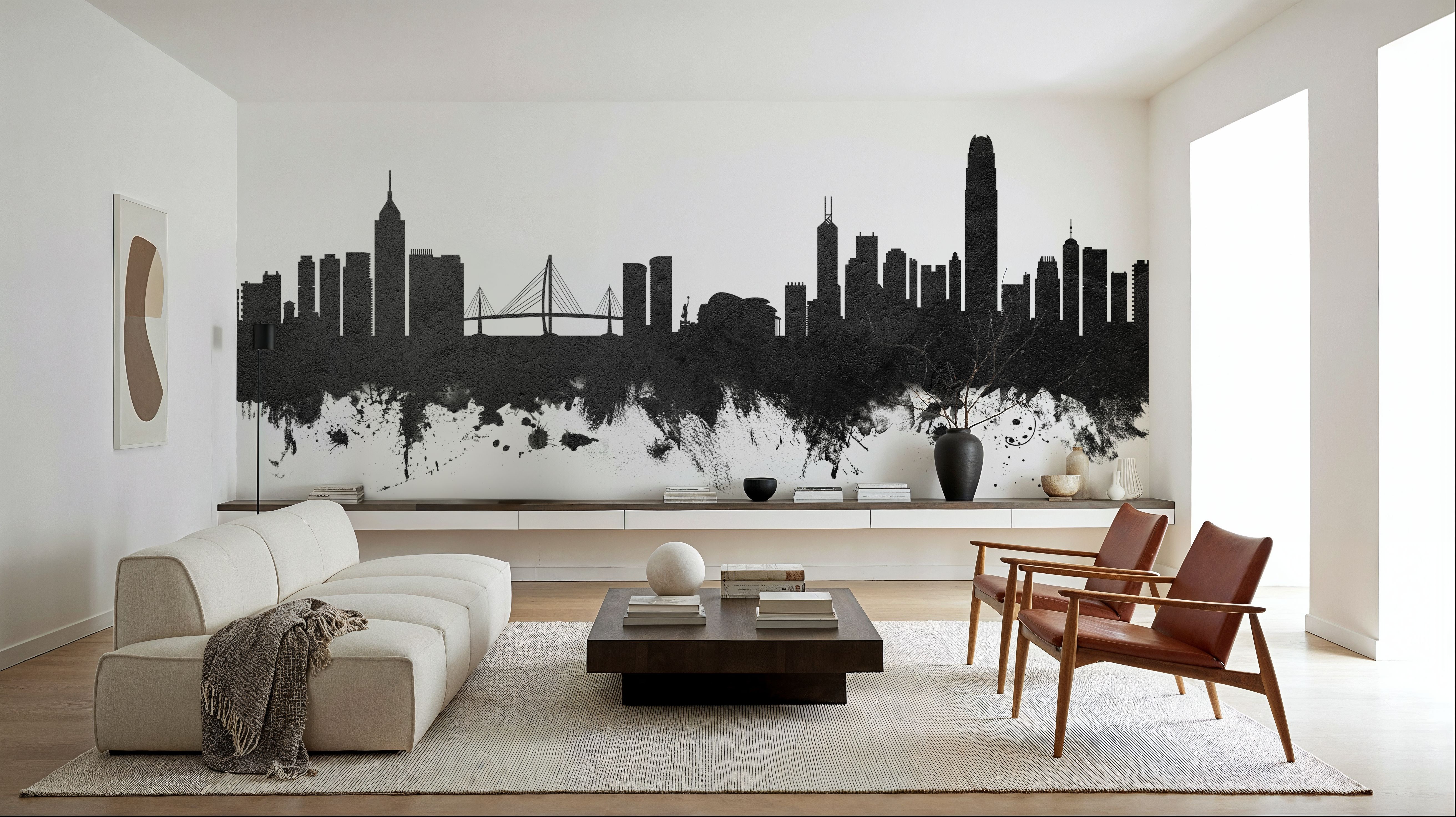 Hong Kong Skyline Black & White, Wallpaper