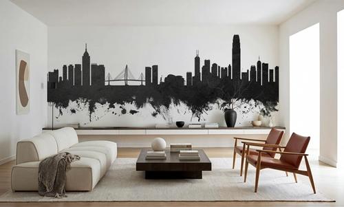 Hong Kong Skyline Black & White