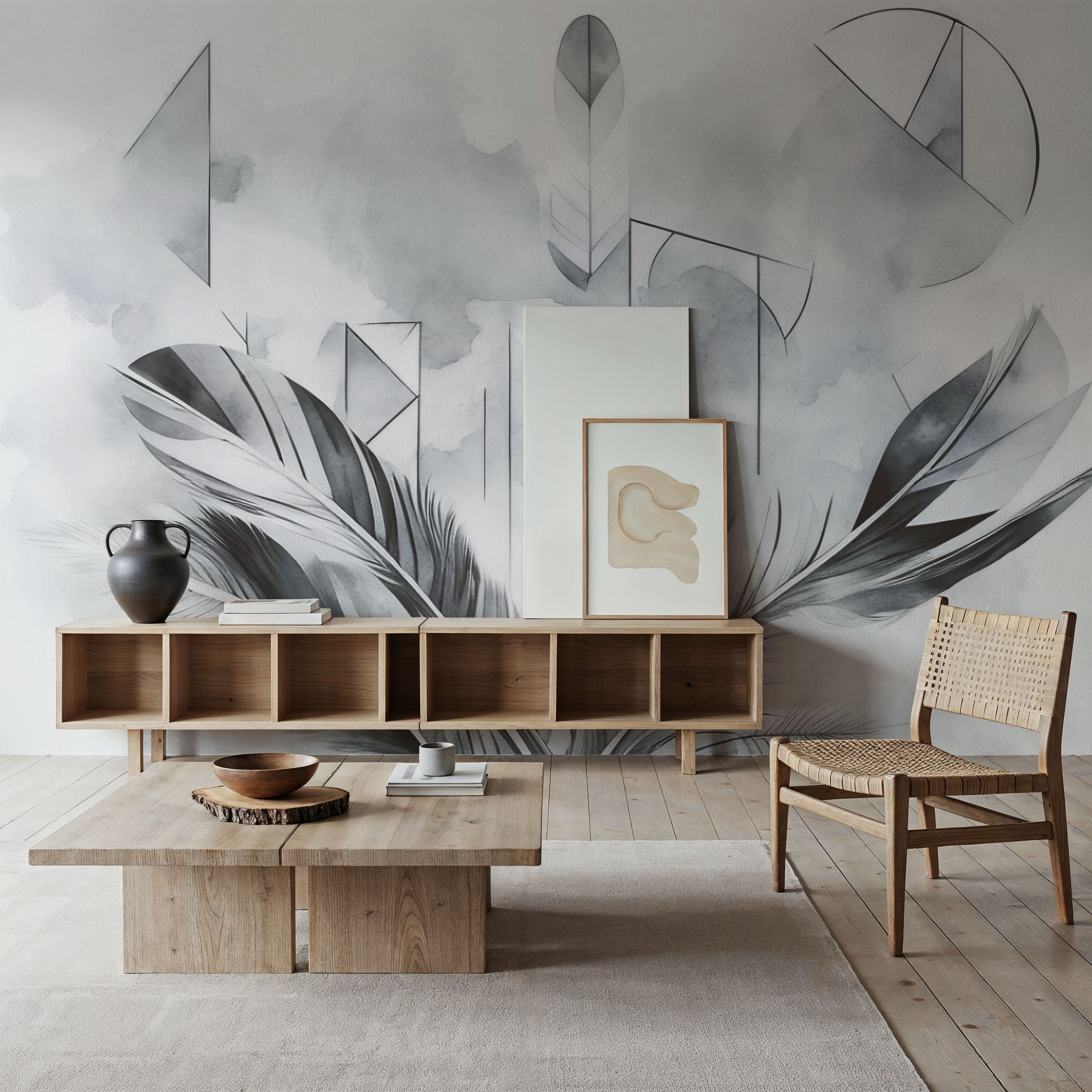 Feather Geometry Gray