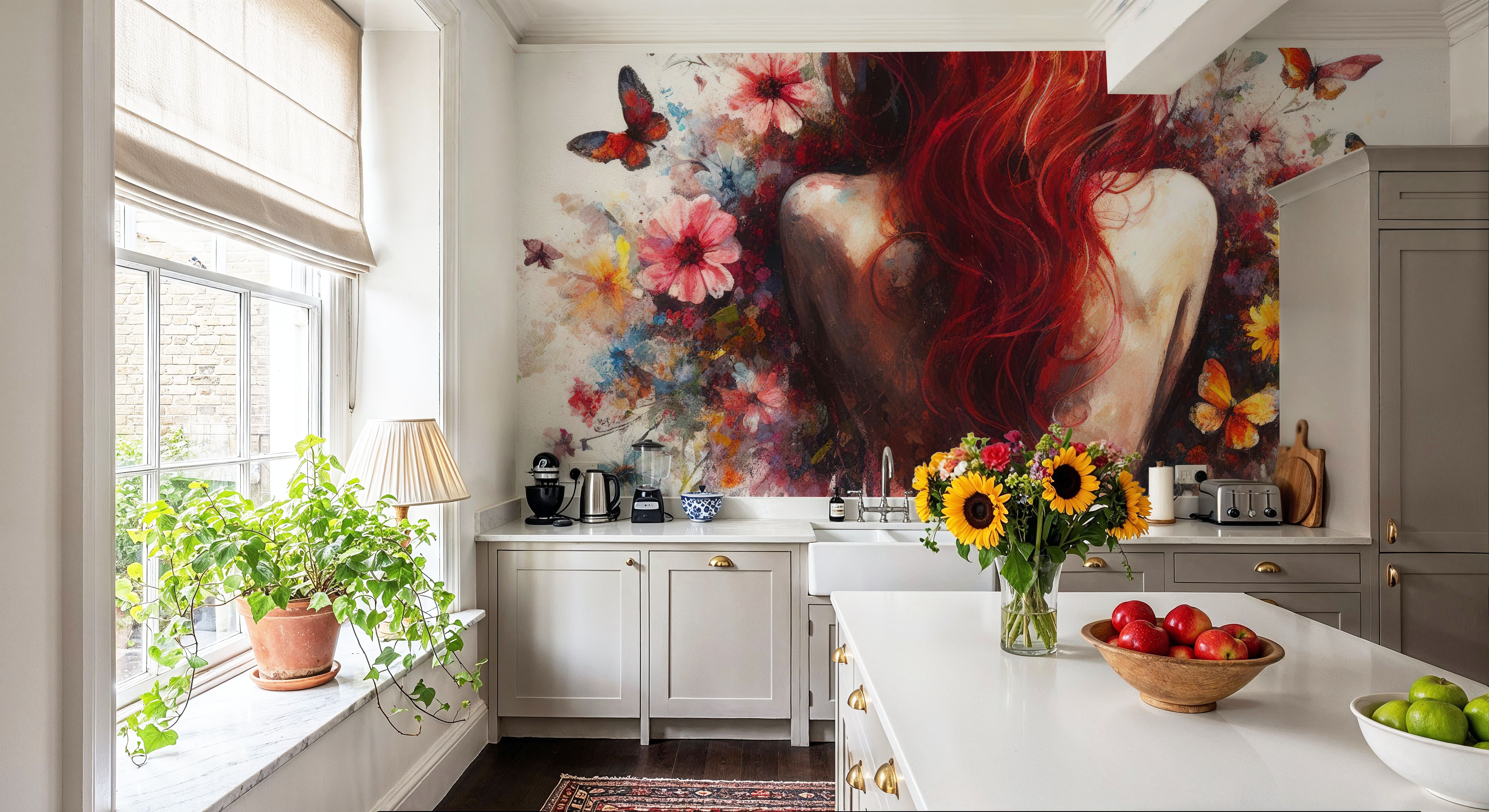 Watercolor Butterflies Red, Wallpaper