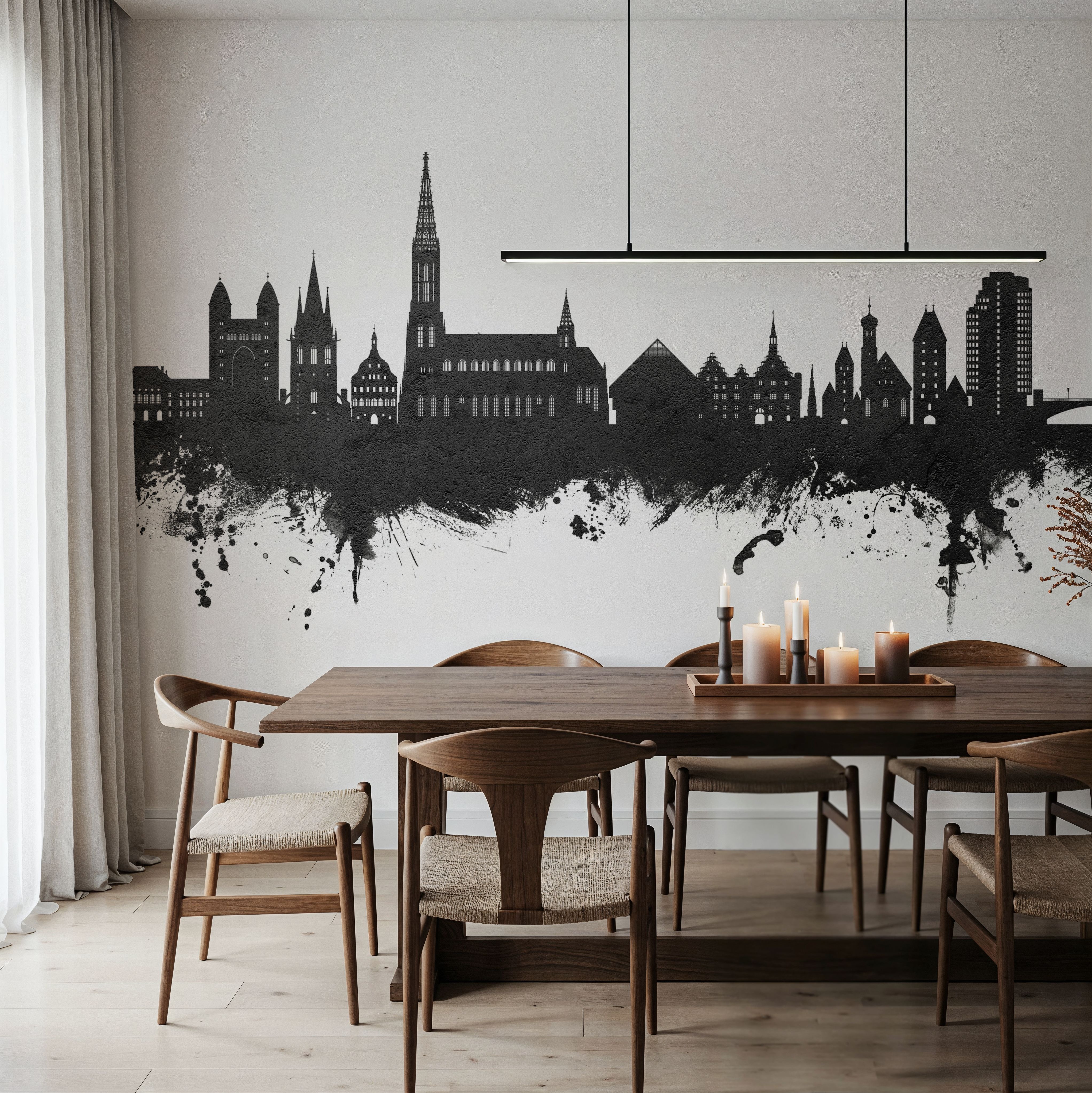 Ulm Germany Skyline Black & White