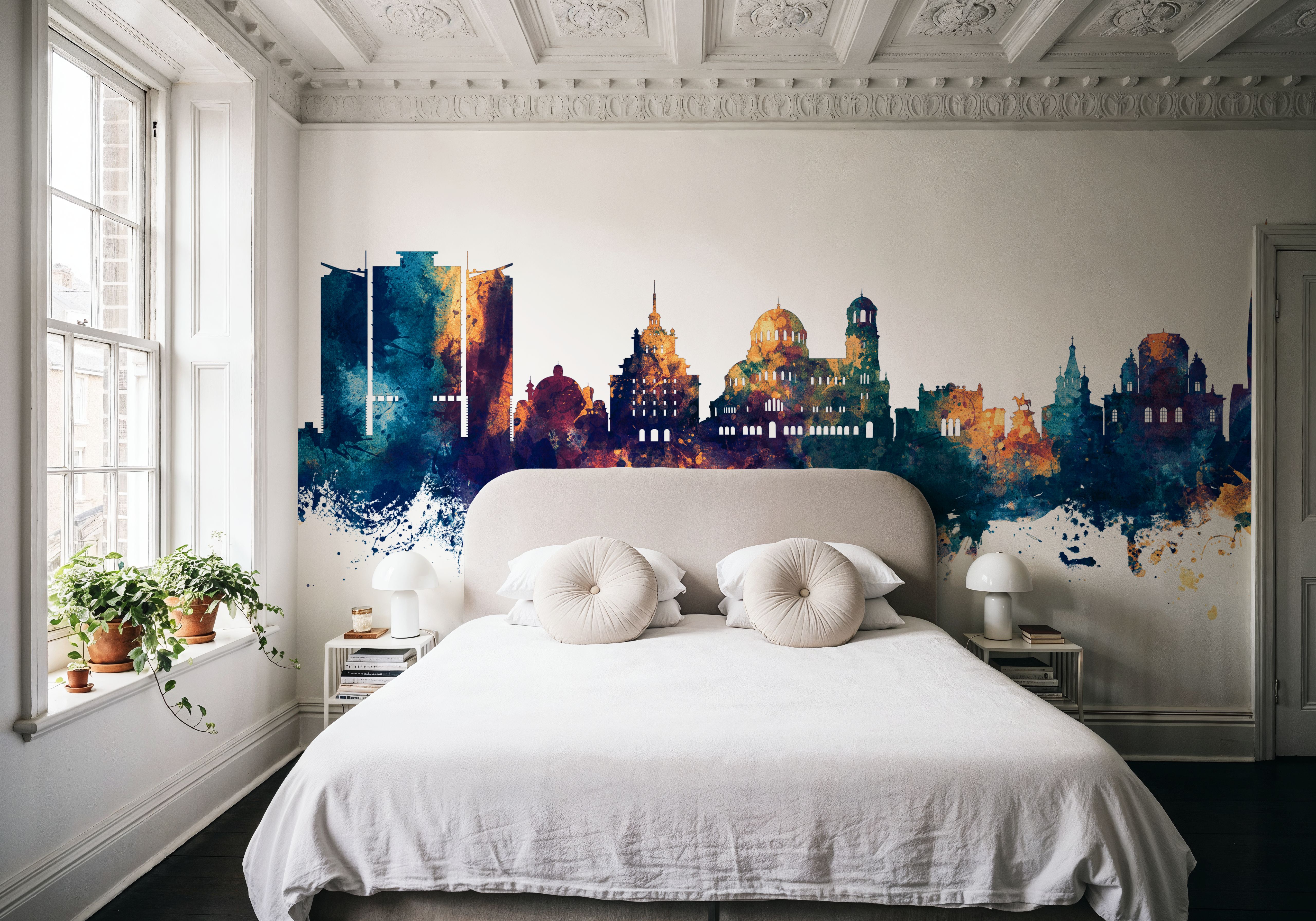 Sofia Bulgaria Skyline Blue & Bronze
