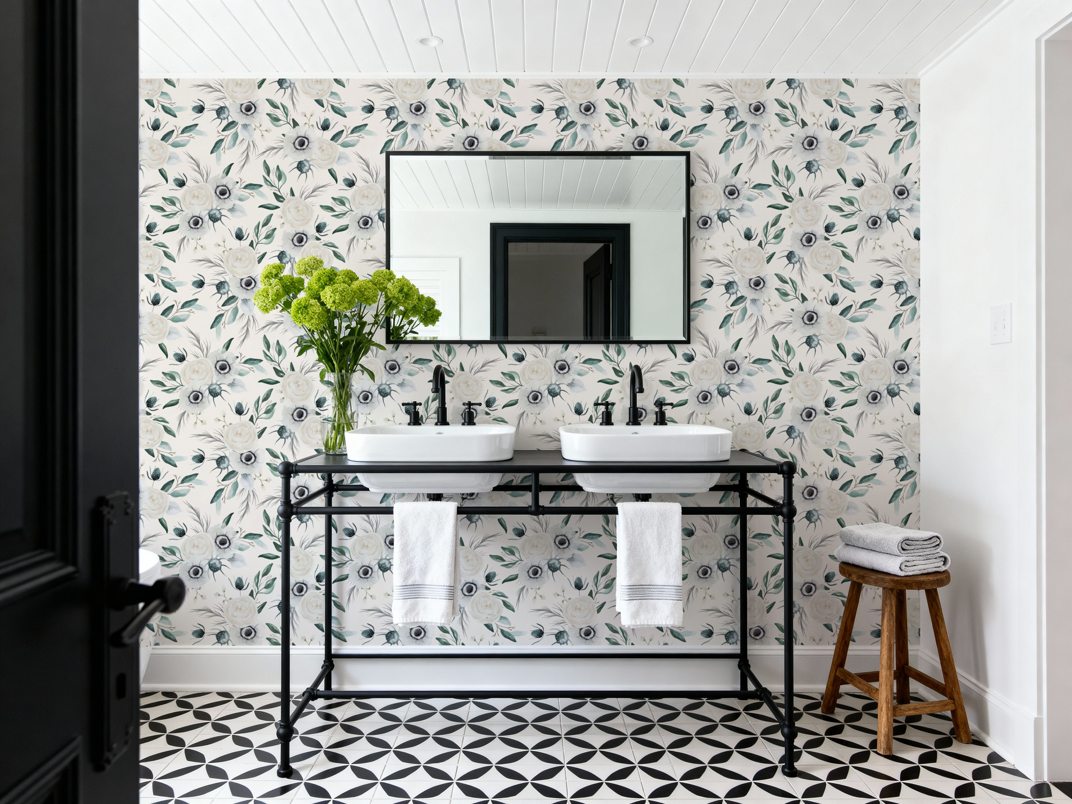 Anemones And Thistles White