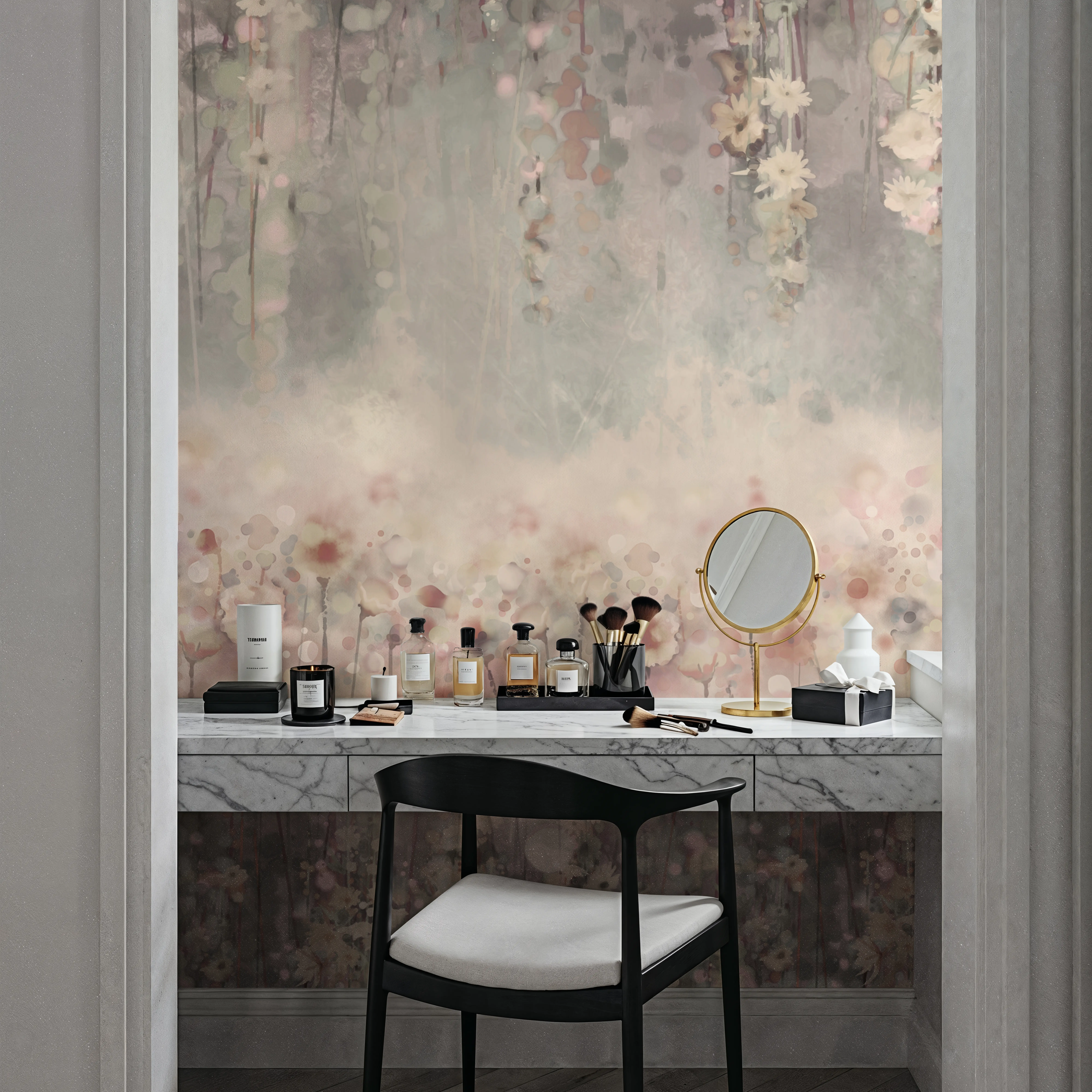 Fotobehang - Wisteria Warm - Bloemen Natuur Mural - Roze - Woonkamer - Wallism België - Zelfklevend of Vliesbehang