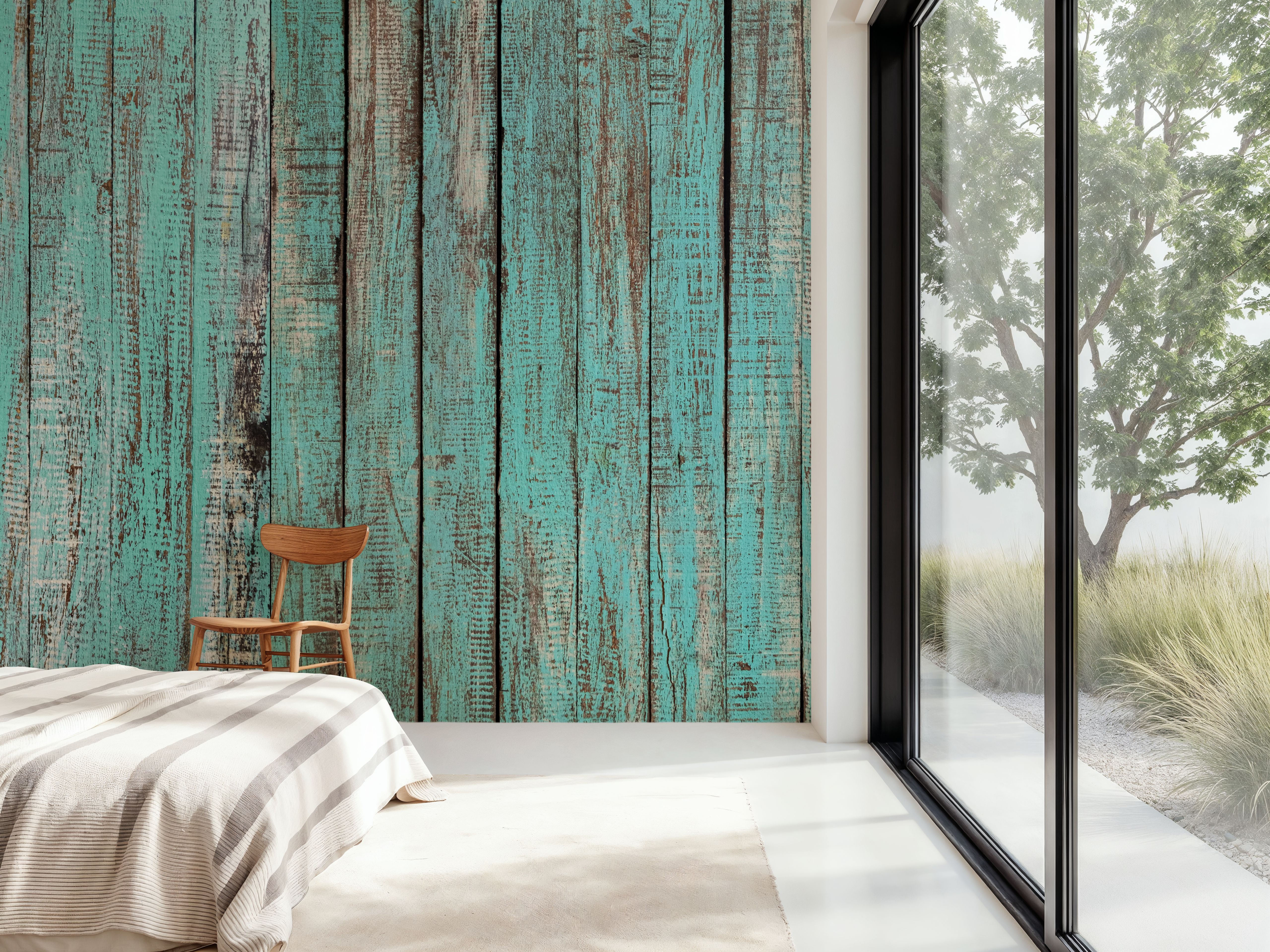 Blue Wooden Planks, Wallpaper