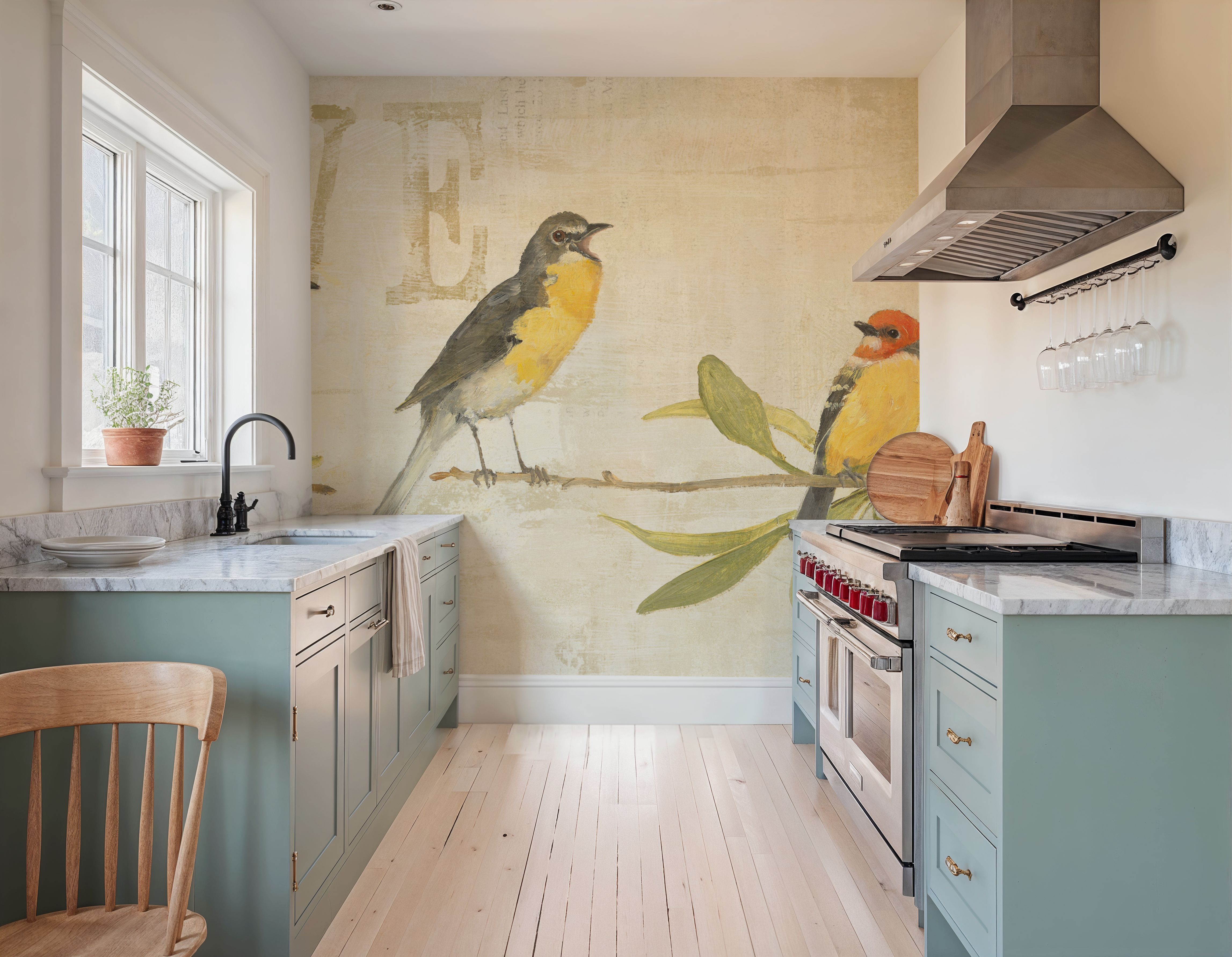 Adoration of the Magpie Panel I, Wallpaper