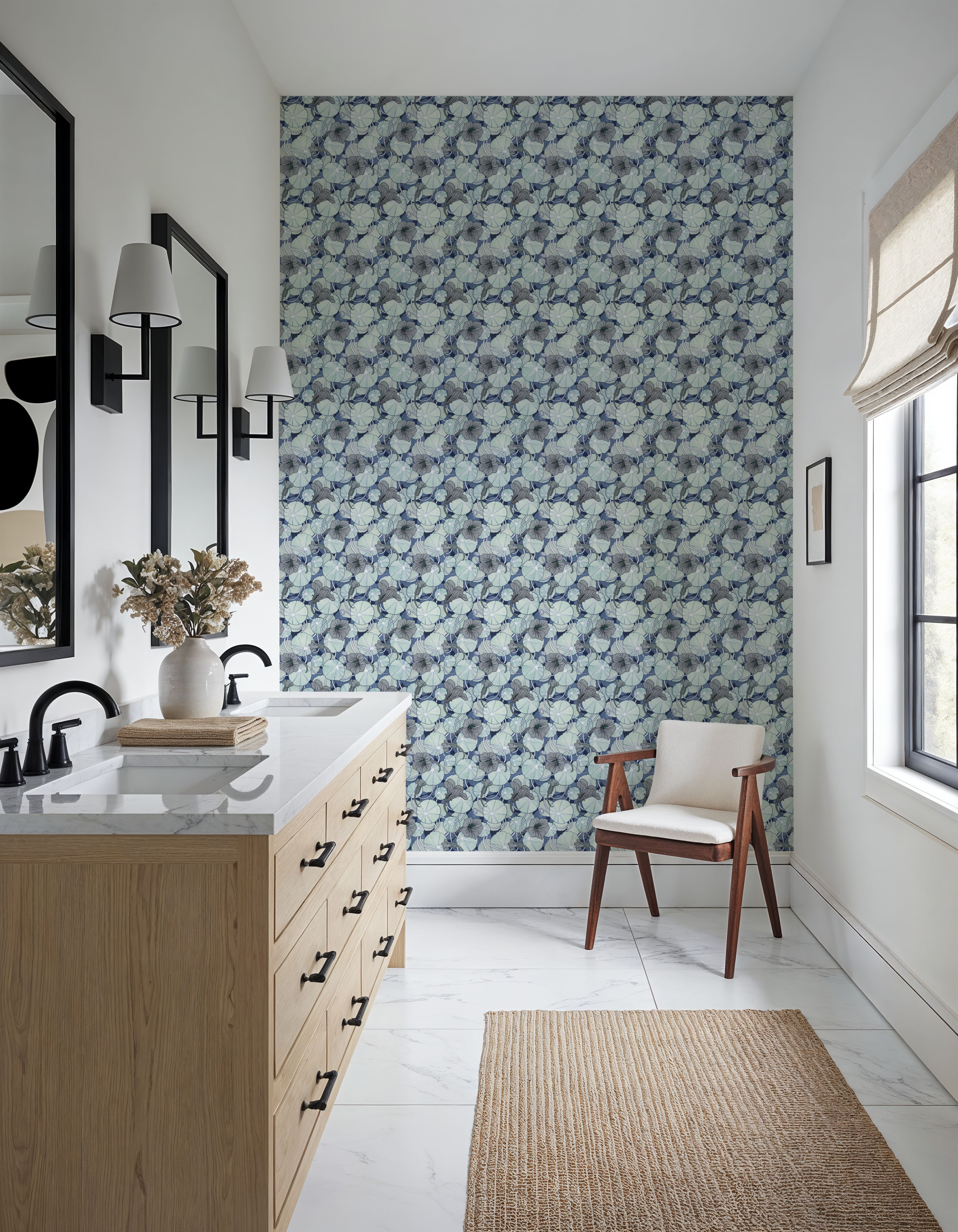 Nasturtium Verdure, Dove Blue