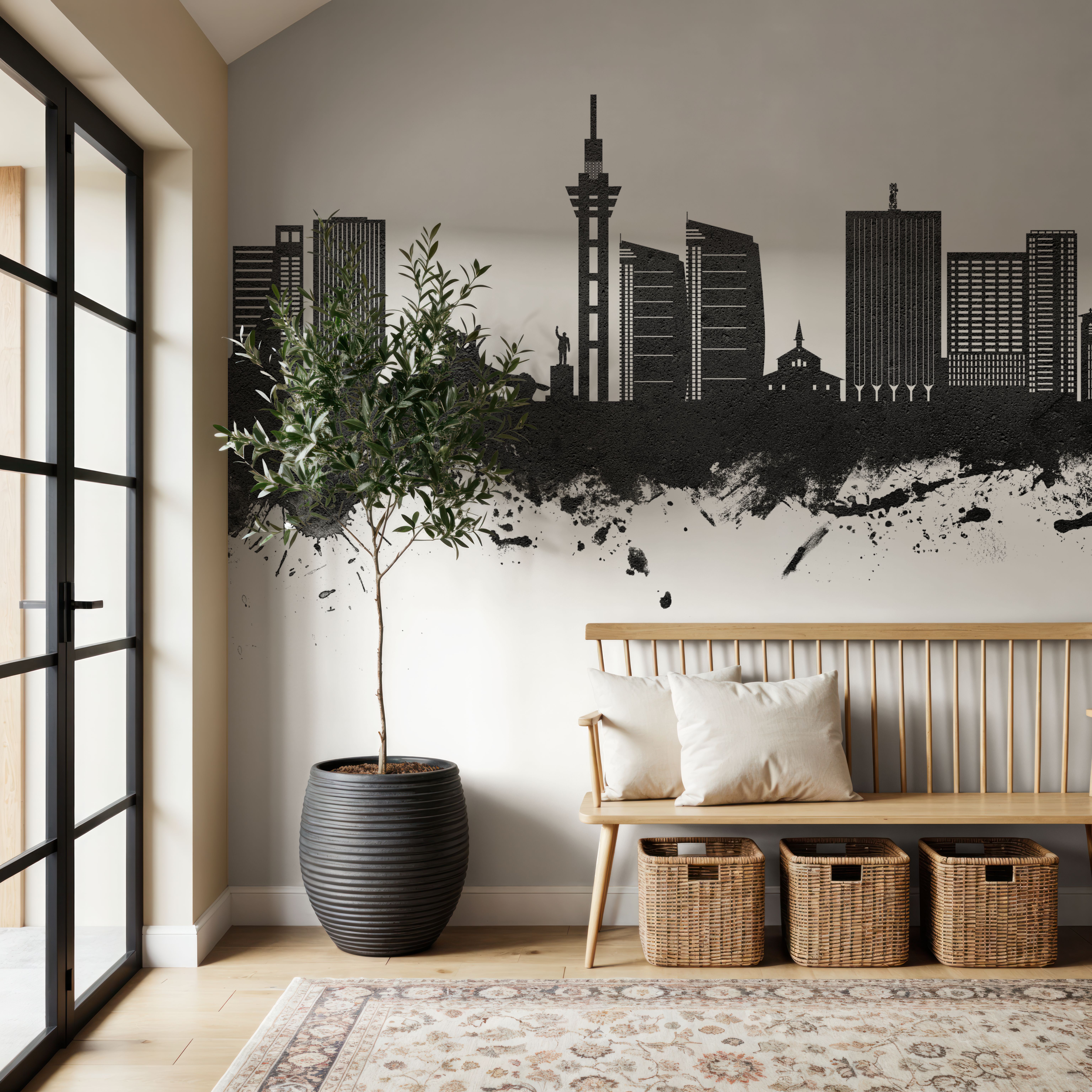 Kinshasa Skyline Black & White