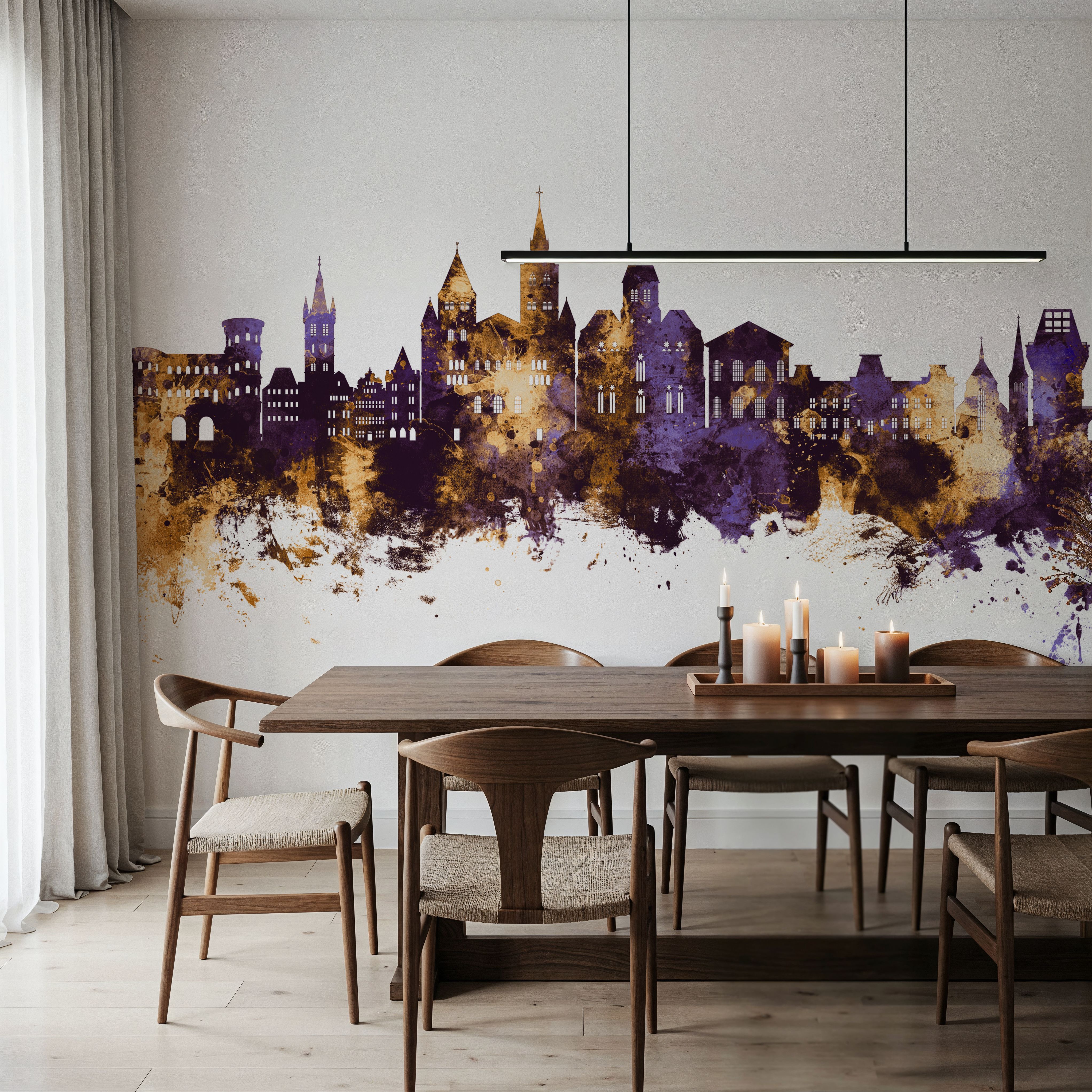 Trier Germany Skyline Purple & Gold