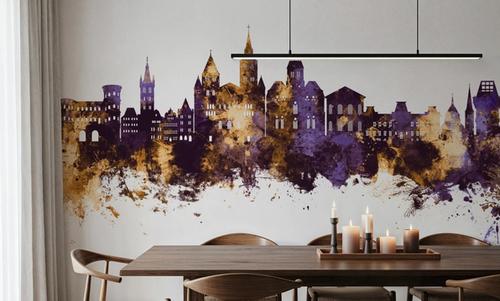 Trier Germany Skyline Purple & Gold