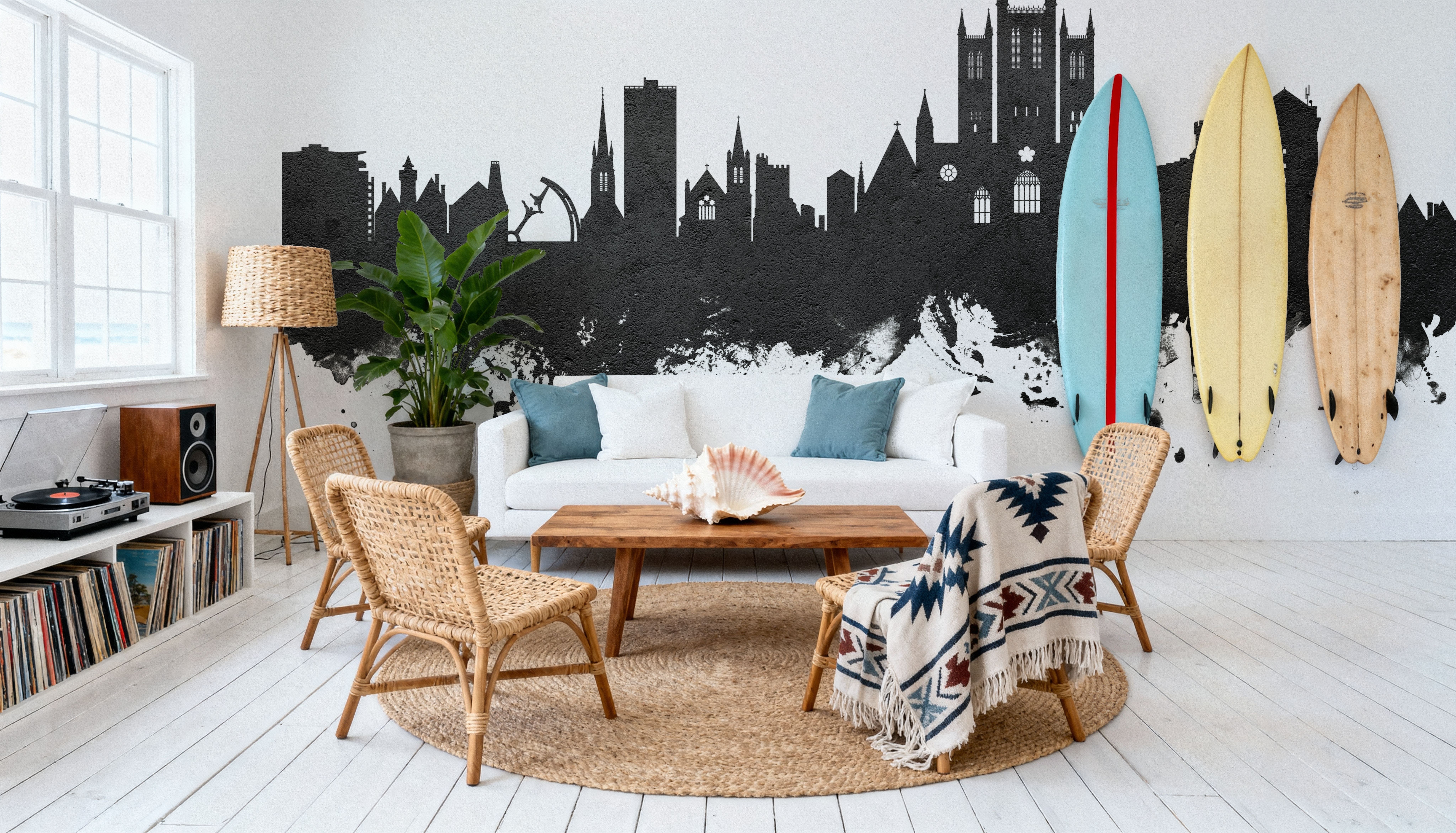 Lincoln England Skyline Black & White