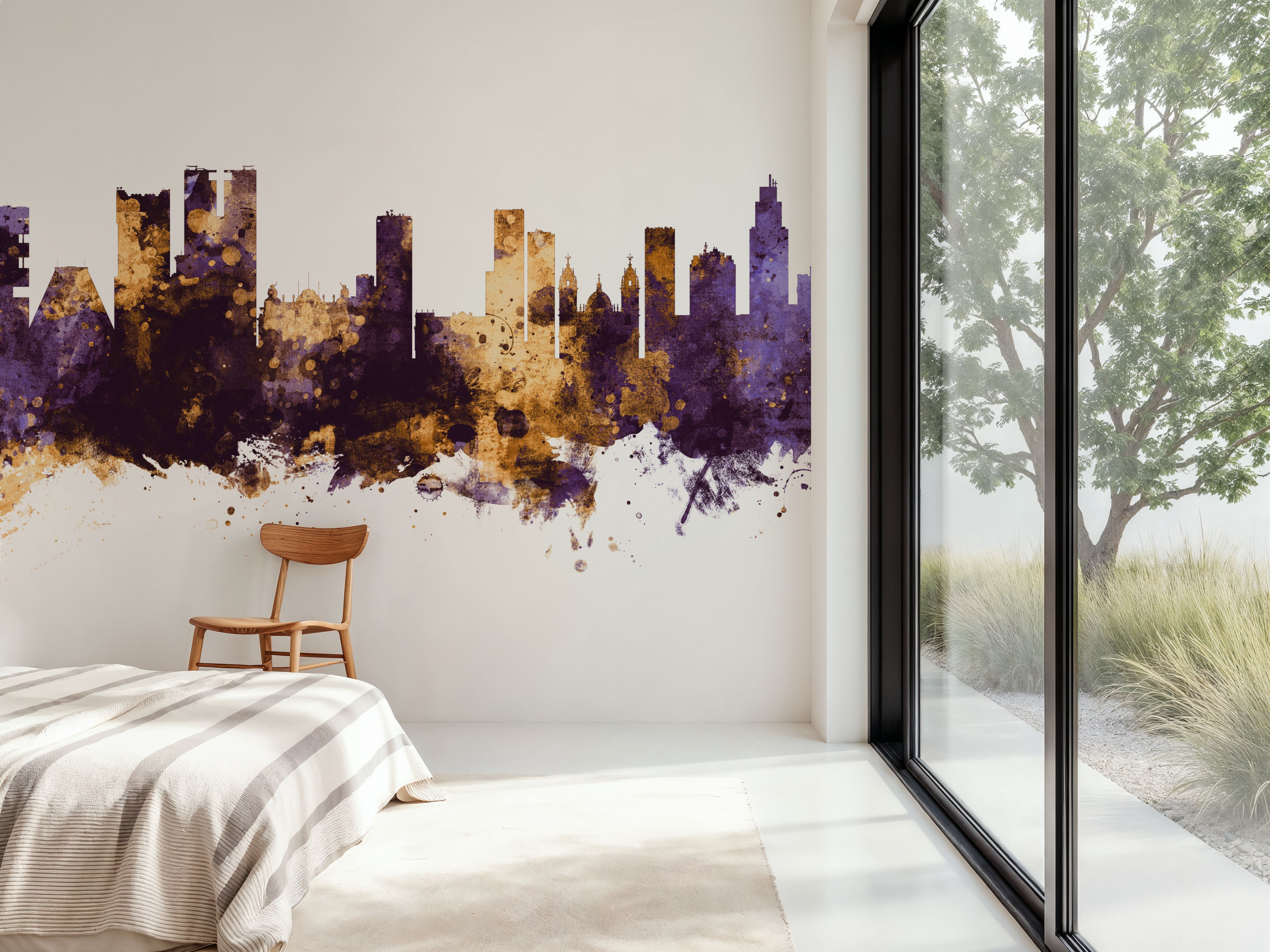 Rio de Janeiro Brazil Skyline Purple & Gold