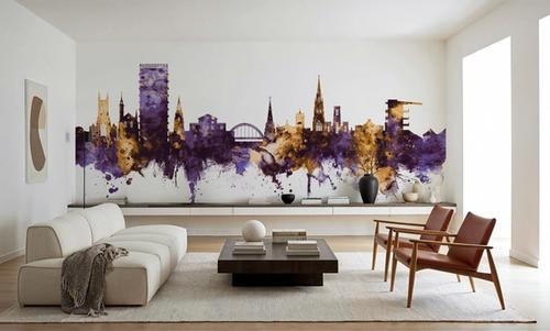 Cheltenham England Skyline Purple & Gold