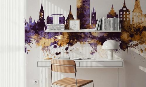 Rostock Germnay Skyline Purple & Gold